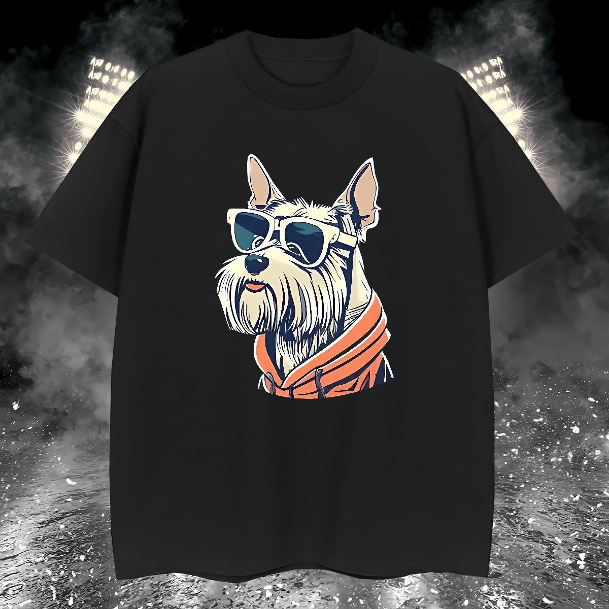 Cool Men Tops Tees 100% Cotton 230g dog T-Shirts Beach Short Sleeve O-Neck DIY Printed Classic Casual Tshirts