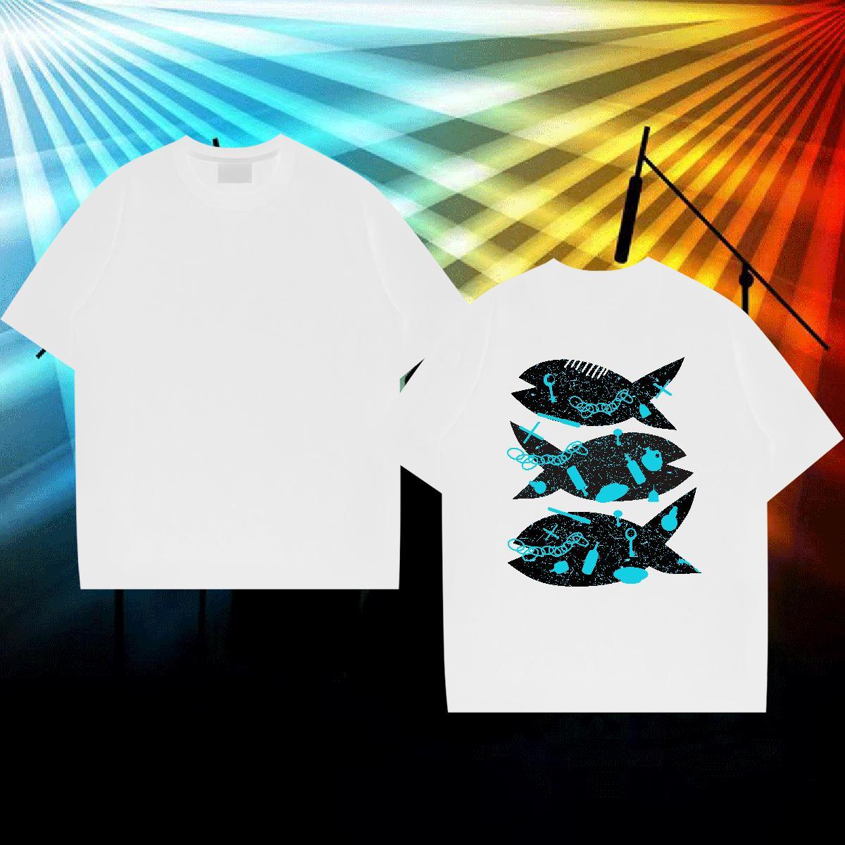 Designer Fashion Man T Shirts 230g Cotton fish Daily Outfit Tshirts Breathable Soft Men Clothes T-Shirt Floral Print