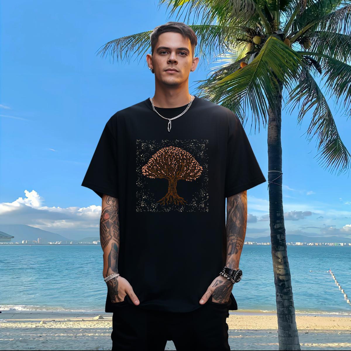 Factory Direct Mens T Shirts 100% Cotton 230g tree Casual Tee Shirt Breathable Loose Fit Tshirts Oversized