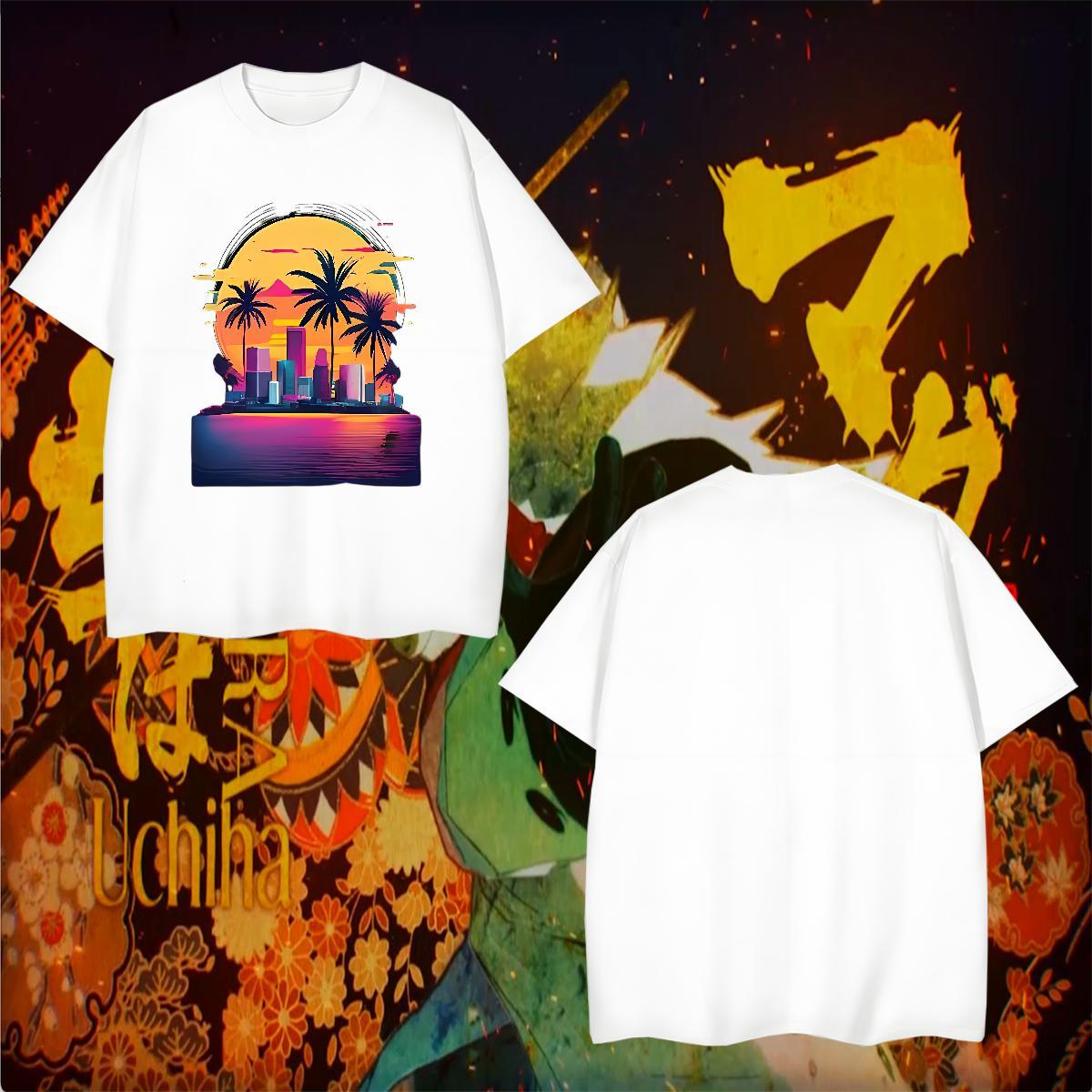 T Shirts Men 230g Pure Cotton sea Street Casual Breathable Soft Customized Print Men Clothes T-Shirt 2024 DIY Designer Tops Tees