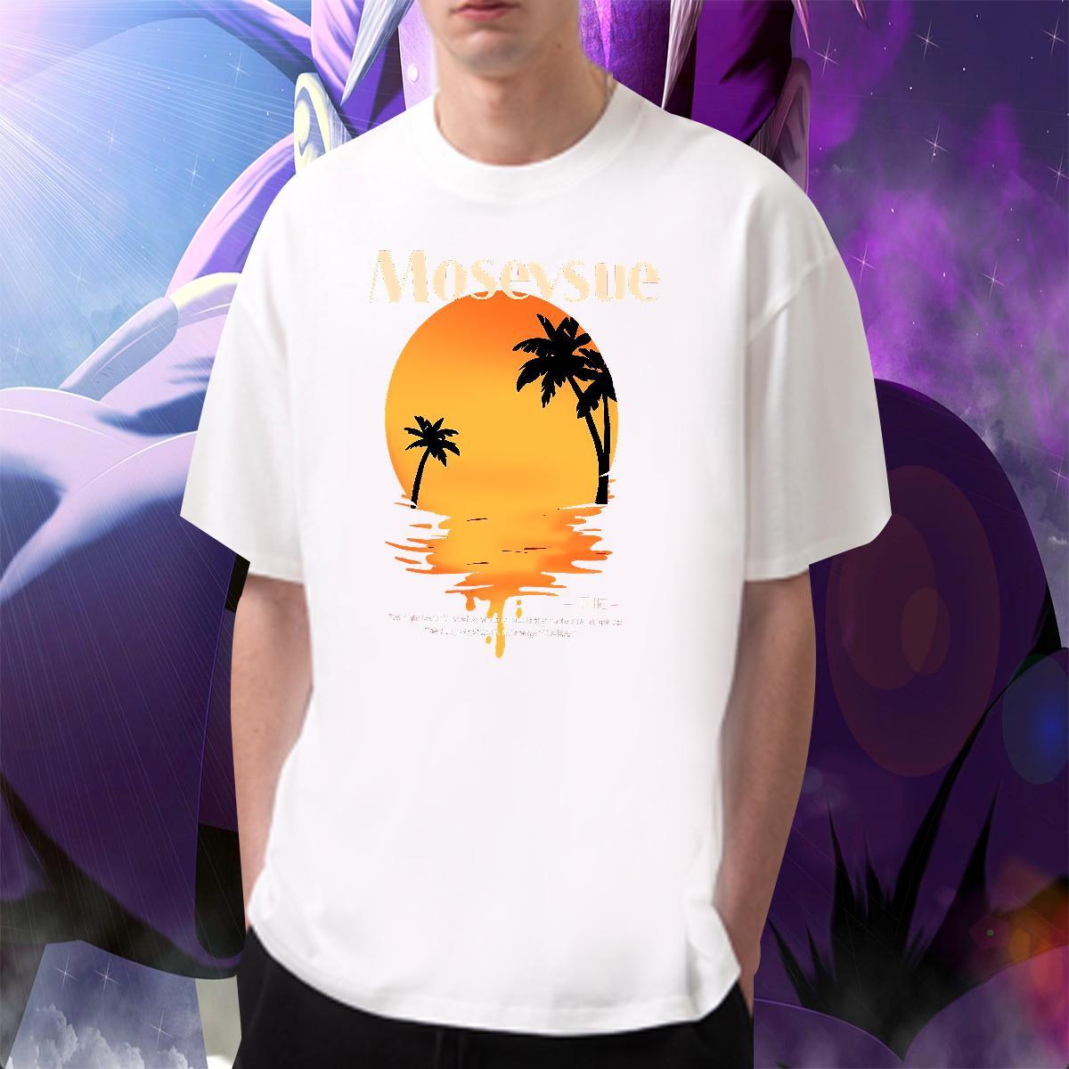 Cool Men Tees 100% Cotton 230g Casual Beach tree White Plus Size Breathable Soft Factory Direct T-Shirts for Men Tees Shirts