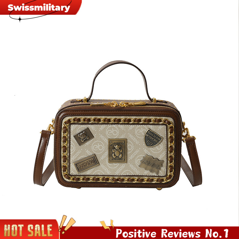 Advanced Emblem Box for Women's 2023 New Trendy Handmade Versatile Contrast Color Single Shoulder Crossbody Bag H86#45