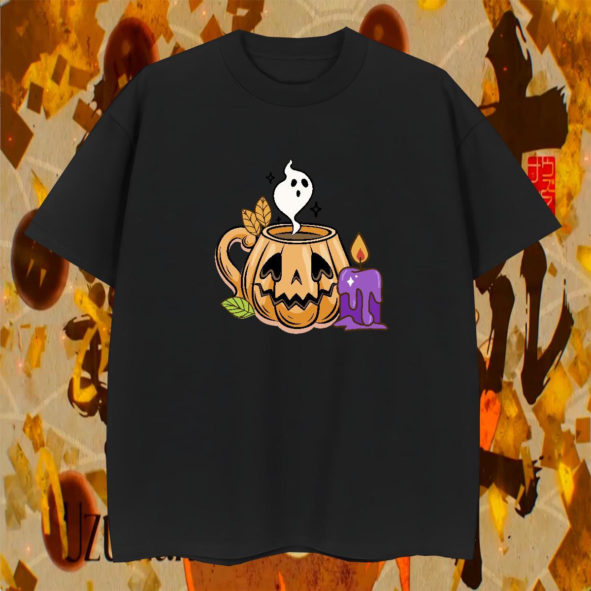 Free Shipping Men Tees 100% Cotton 230g pumpkin Mens T Shirts Home Outdoor Pure Cotton Cartoon Print 2024 Designer Tee Shirt