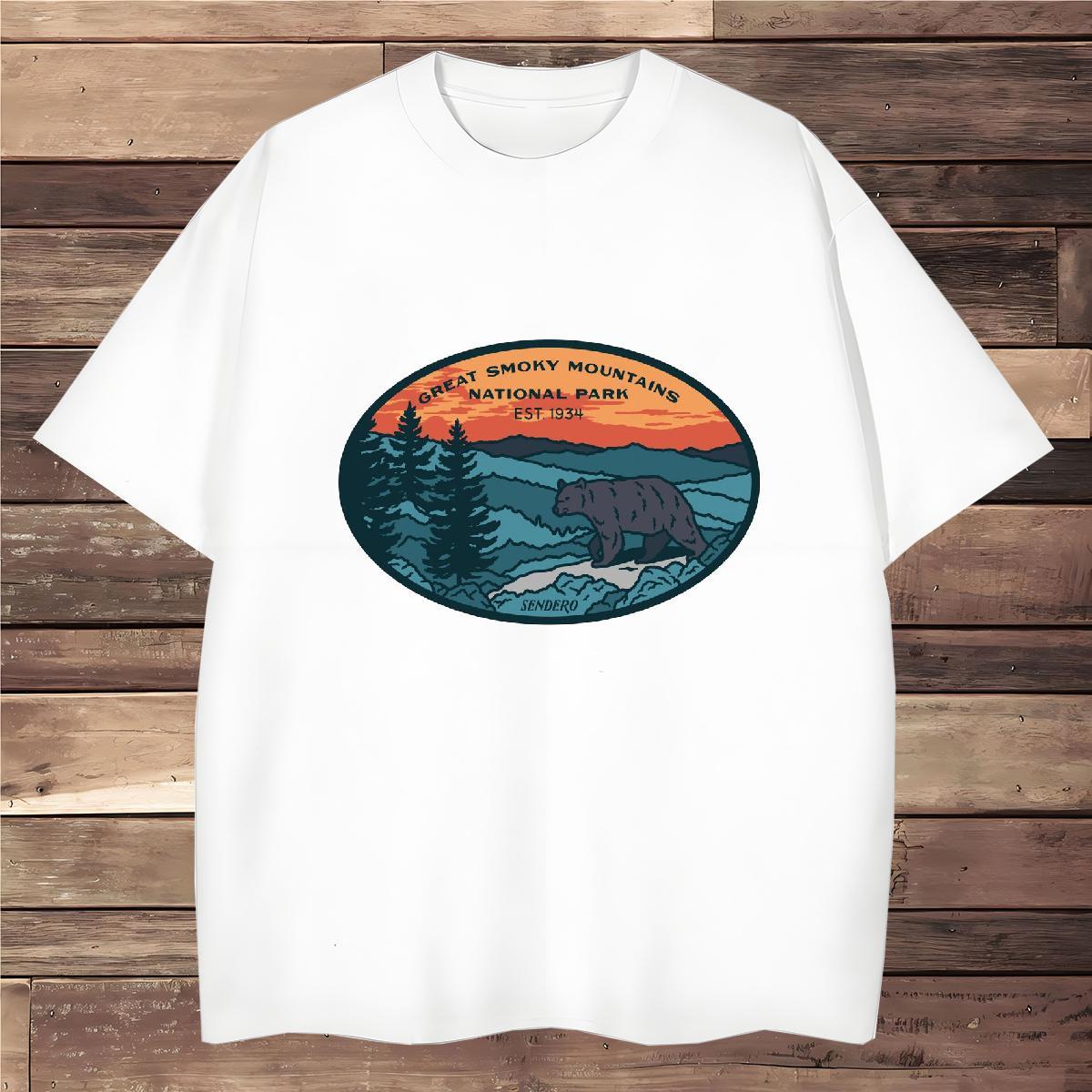 Wholesale Tshirts 230g Pure Cotton bear T shirt Casual Beach Breathable Soft Custom Big Size Fashion New Clothes