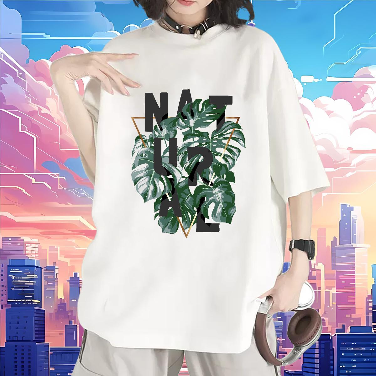 Female Woman T Shirts Breathable Women Tees Anime Print tree Hip Hop Street 230g Cotton New Top Tees