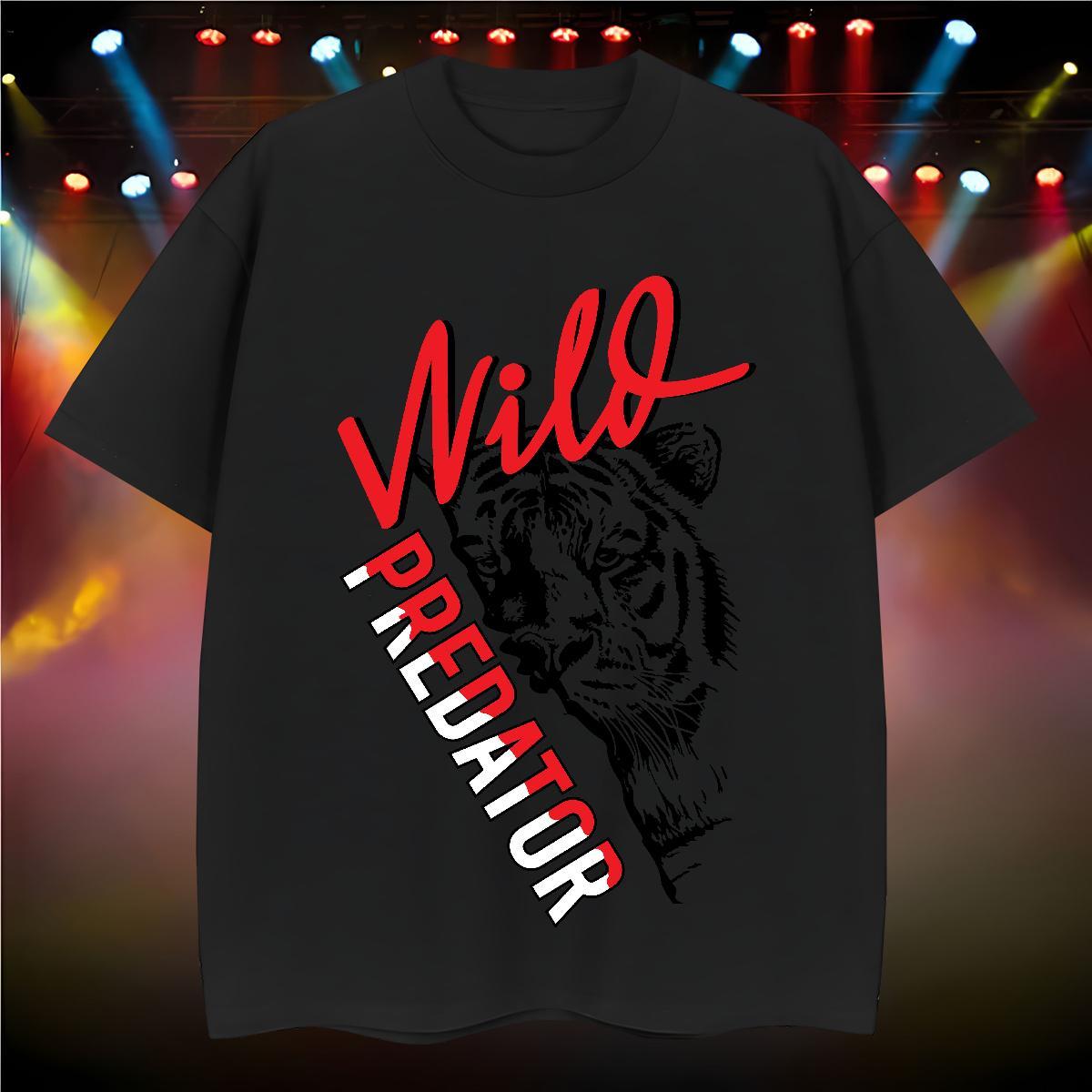 DIY Customized Men T Shirts 230g Pure Cotton tiger Home Outdoor Wear Breathable Crew Neck High Quality Men Tops Tees Custom Printed