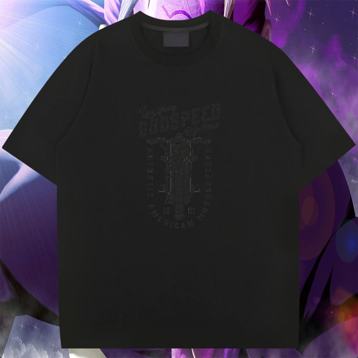 Classic Men Tops Tees 100% Cotton 230g Hip Hop Motorcycle DIY Logo Oversized Breathable Short Sleeve Custom T-Shirts Tshirts