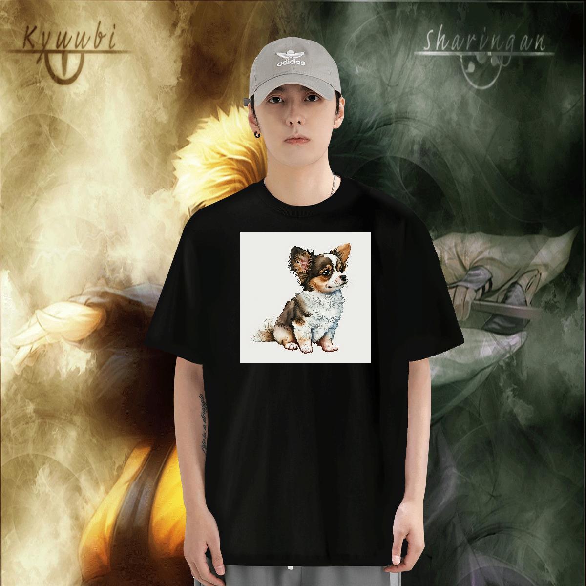 Wholesale Men Tshirts 230g Pure Cotton Street wear Hip Hop Dog Oversized 3XL 4XL Breathable Short Sleeve 2024 Designer Mens T Shirts Wear