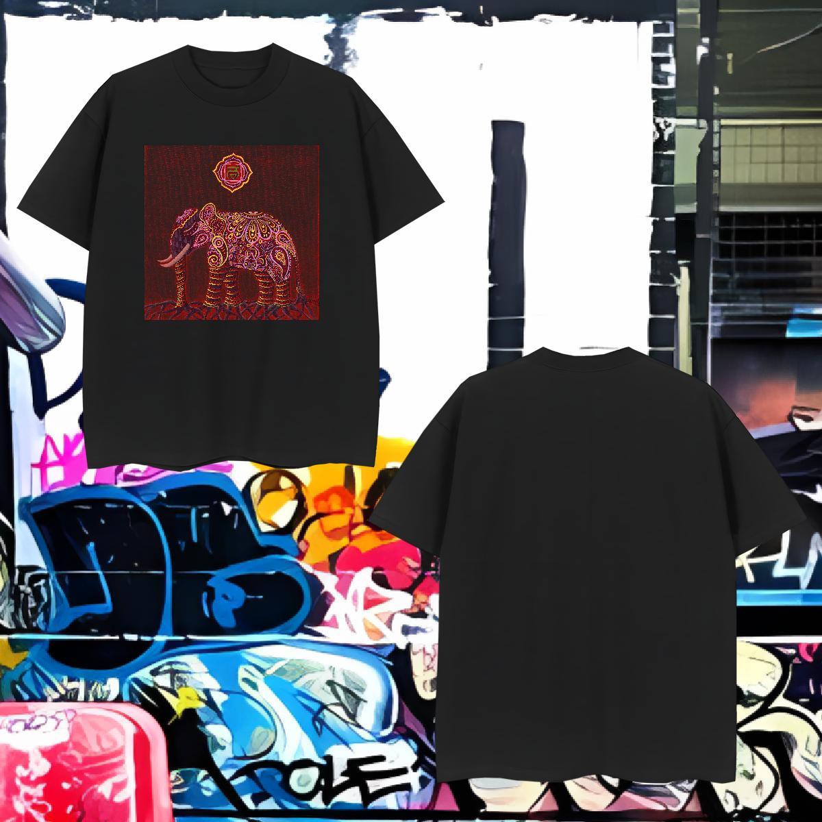 T Shirt For Man 230g Cotton elephant Casual Daily Wear Breathable Short Sleeve Custom Print Plus Size Mens Tshirts Brand High Quality Tops