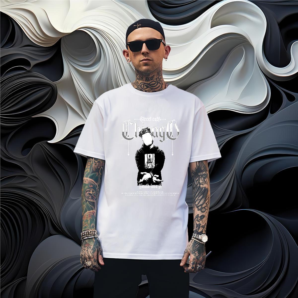 Men T Shirts 230g Pure Cotton portrait Outdoor Breathable DIY Anime Men Tshirts DIY Customized Popular Tops Tees
