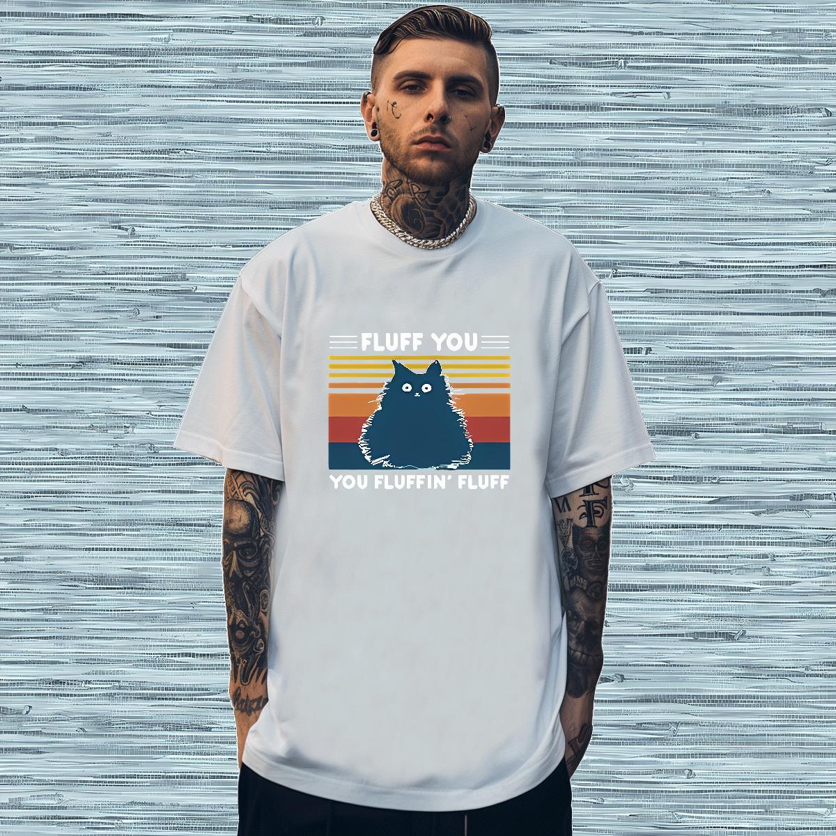 Men T Shirts 230g 100% Cotton cat Hip Hop Round Neck Short Sleeve DIY Logo Oversized Men Tees Stylist Cool Tops Tees