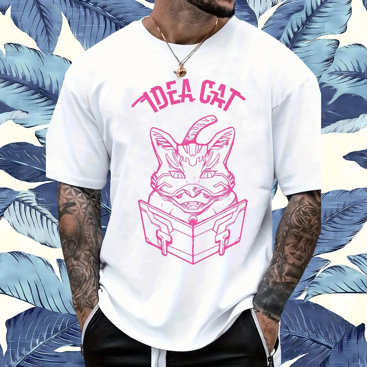 Custom Men T Shirts 230g Pure Cotton cat Casual Polos Breathable Cool Design Men Tshirts DIY