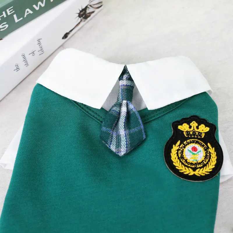 Preppy Style Dogs Clothes Couples Dress Dog T-Shirt Skirt For Puppy Kitten Clothing Poodle Chihuahua Costumes Pet Apparel Y240806 H260130