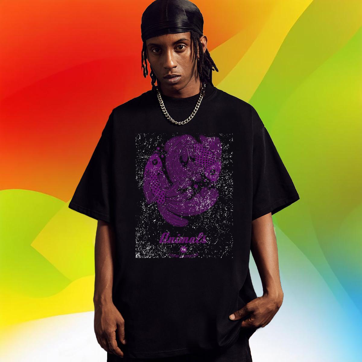 Classic Men Tees 100% Cotton 230g High Street Hip Hop Cartoon Print Breathable Short Sleeve Factory Direct T-Shirts for Men Tees Shirts