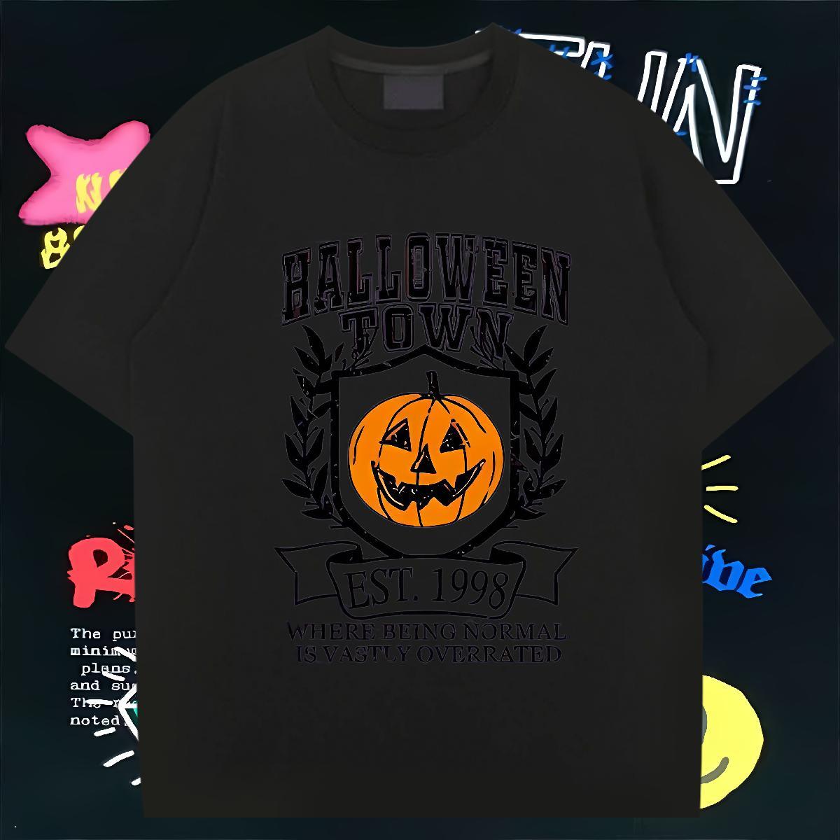 Designer Fashion Men T Shirts 230g Cotton pumpkin Sport Tshirts O-Neck Short Sleeve Free Shipping Men Tops Tees DIY Printed