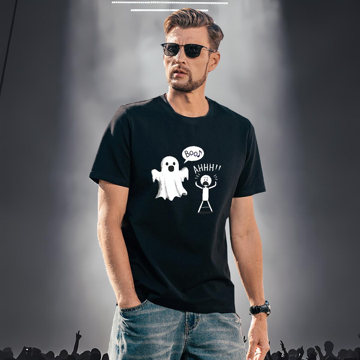 T Shirt For Man 230g Pure Cotton monster Street Wear Crew Neck Anime Print Tshirts Stylist Brand Tees