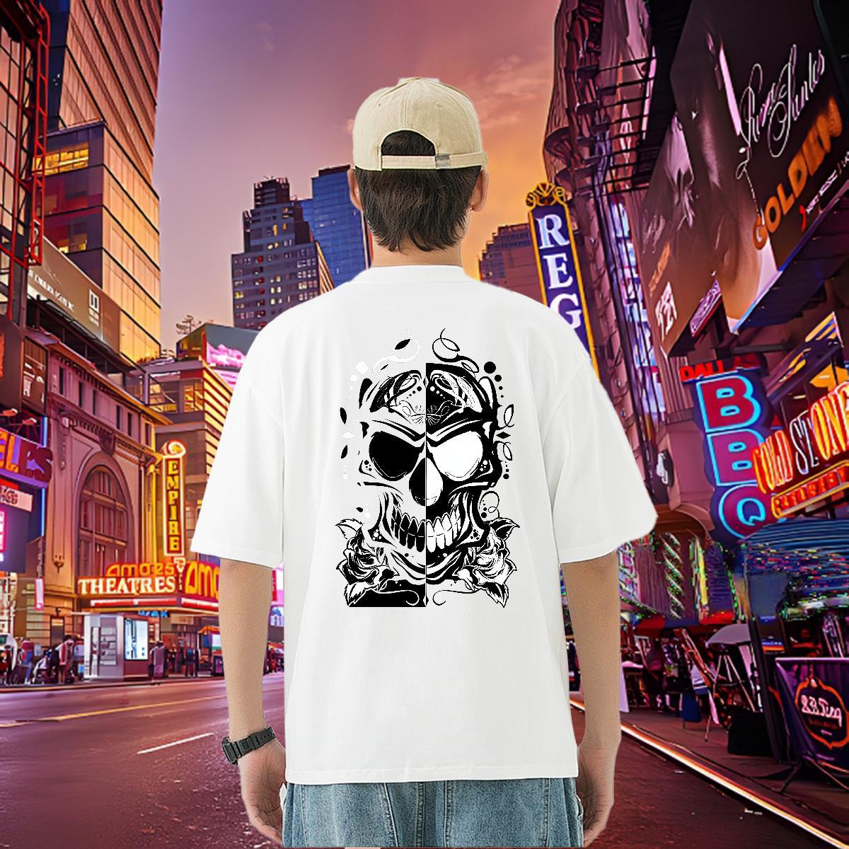 Customized Men T Shirts skull Tshirts 230g Cotton Sport High Quality Oversized Pure Cotton Men Tops Tees