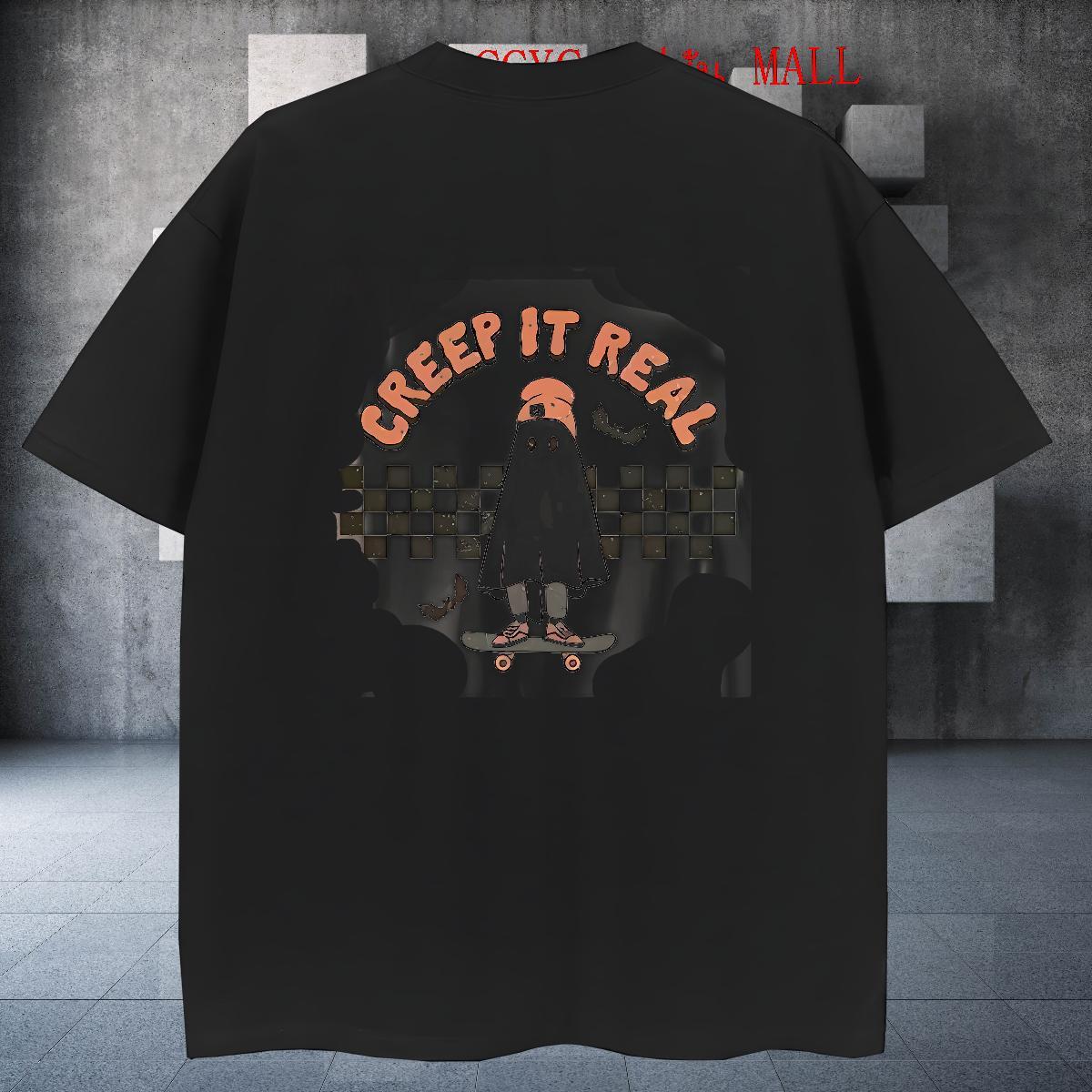 Fashion New Mens T Shirts 230g Pure Cotton monster Street Tops Breathable Soft Popular Mens Tshirts Custom Print Oversized