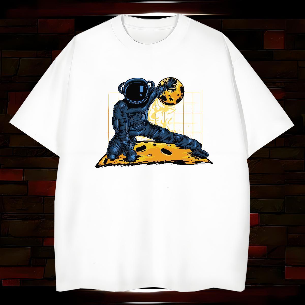 Men T Shirts 100% Cotton 230g universe Daily Outfit Breathable Soft Custom Anime Men Clothes T-Shirt Customized Loose Tops Shirt