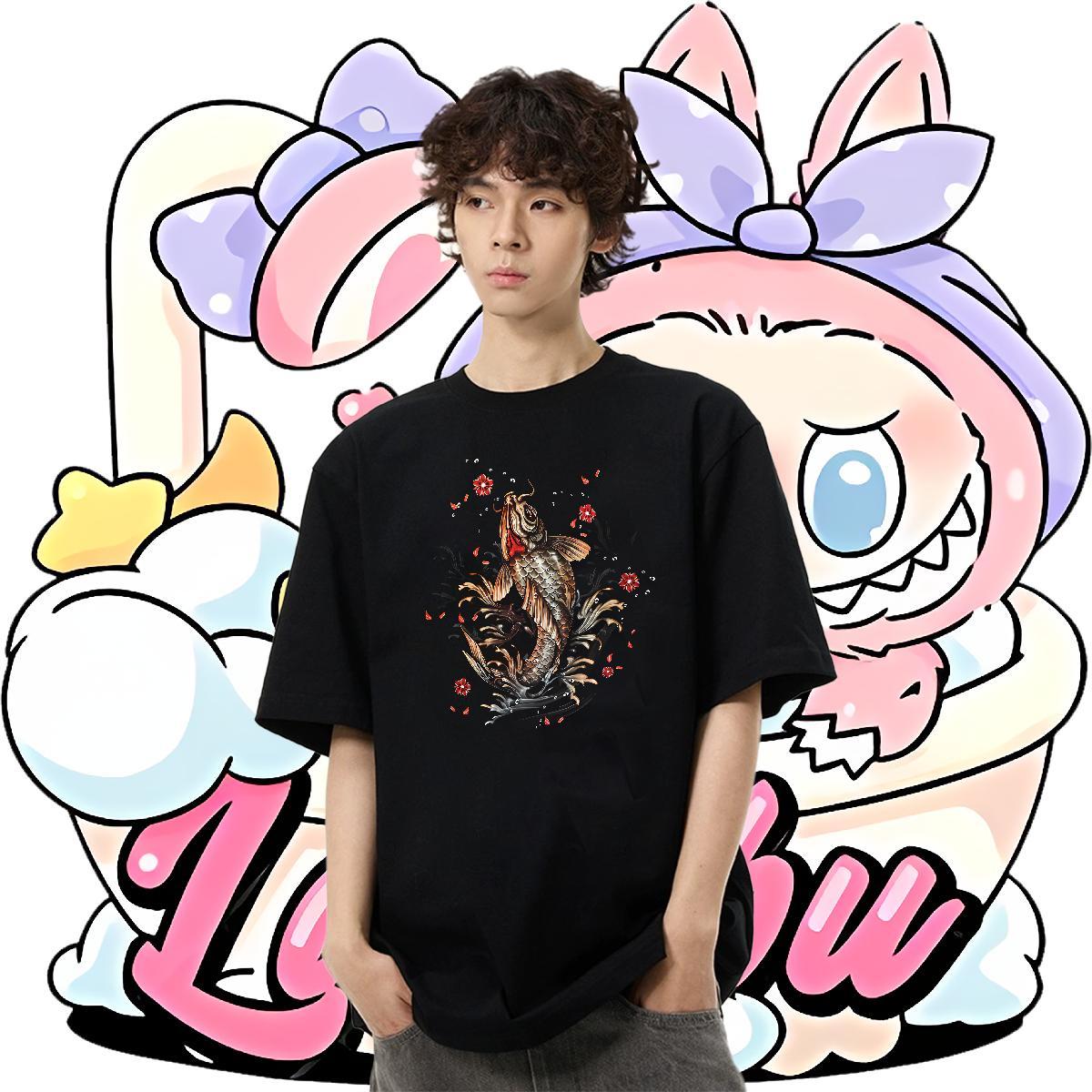 Loose Men Tops Tees 230g Cotton Casual Daily Wear Black White Crew Neck Breathable 2024 Designer T shirt Polos