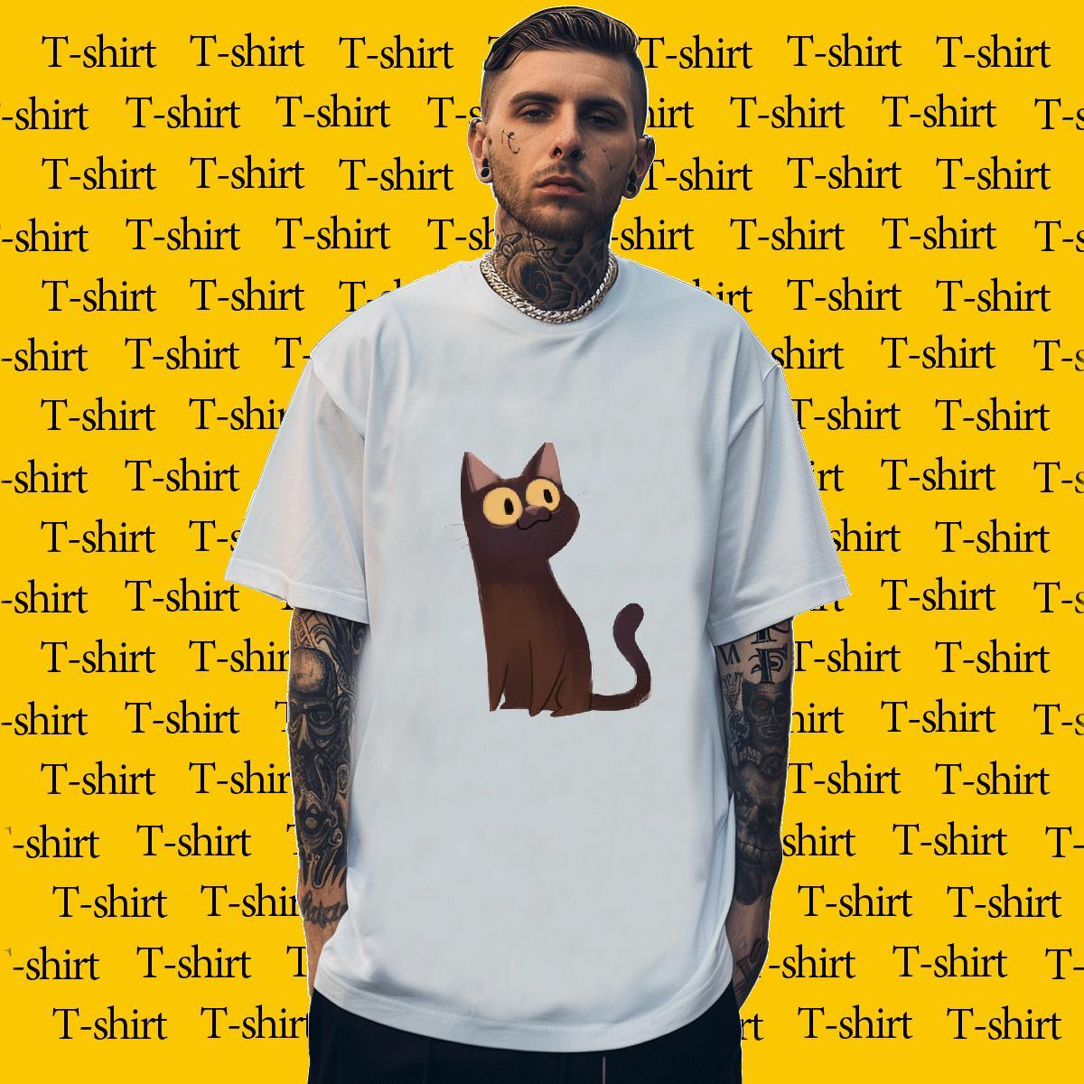 Men T Shirts 100% Cotton 230g cute Casual Breathable Short Sleeve Oversized Couples T Shirts 2024 Summer TOP Quality Clothings