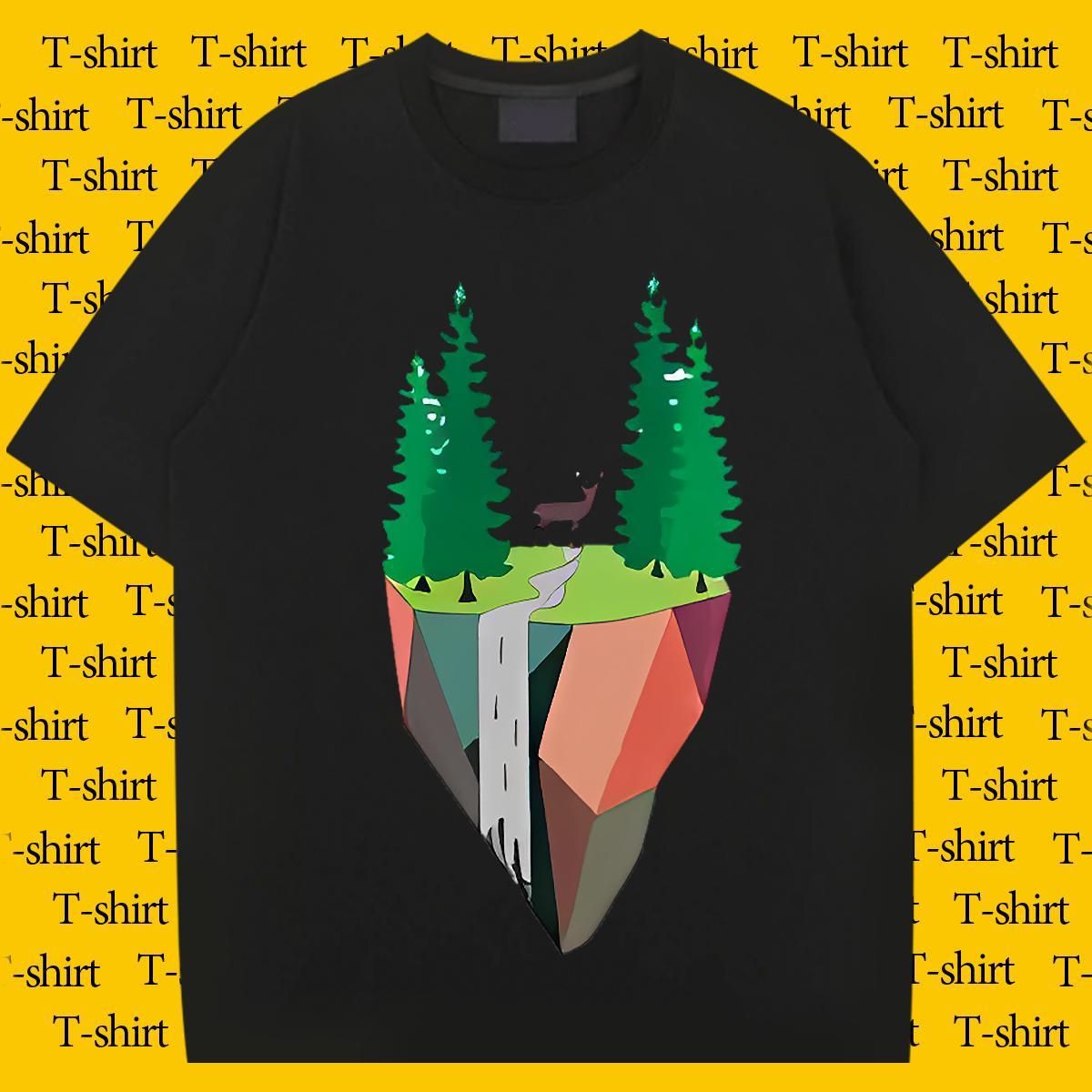 High Quality Men Tees 230g Pure Cotton Casual Daily Wear mountains DIY Logo Oversized Breathable Crew Neck Free Shipping T Shirts Men Tops