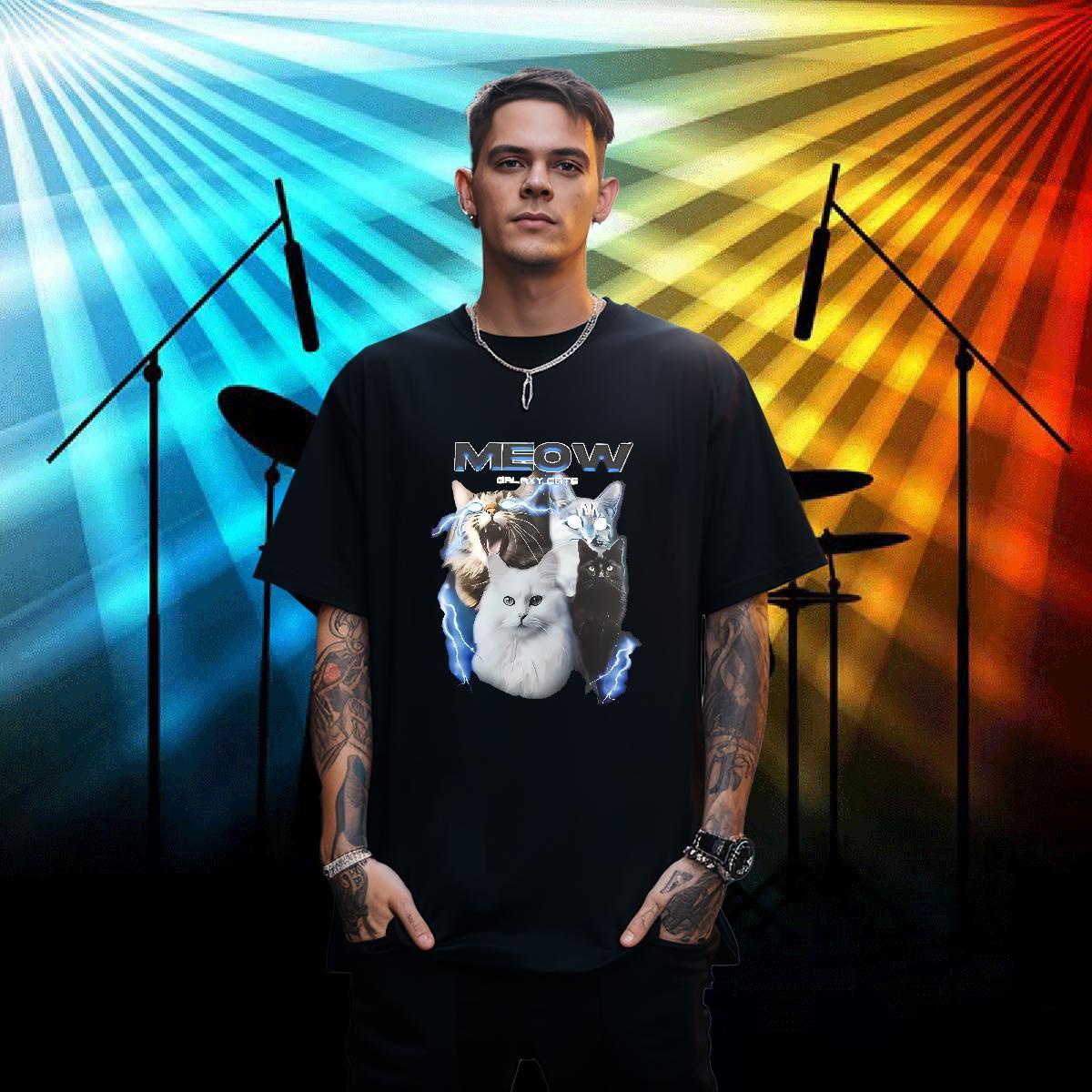 Factory Direct Mens T Shirts 230g 100% Cotton cat Hip Hop Street Tshirts Crew Neck Breathable TOP Quality Men Tees Custom Printing