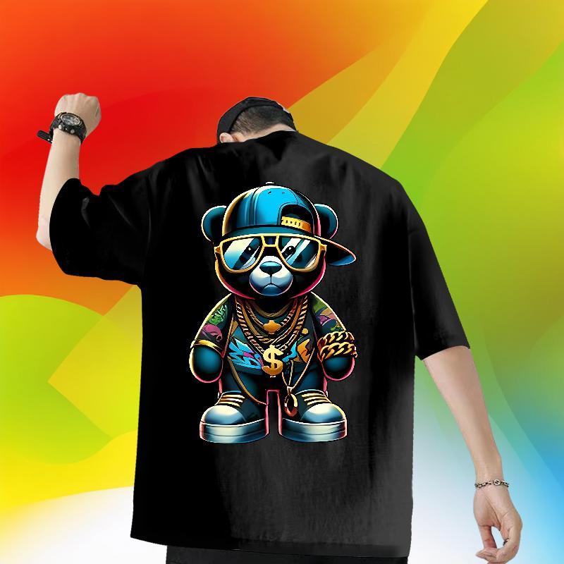 Fashion Design Mens T Shirts 100% Cotton 230g bear Street Wear Top Tees Breathable Short Sleeve Unisex Tshirts Customized