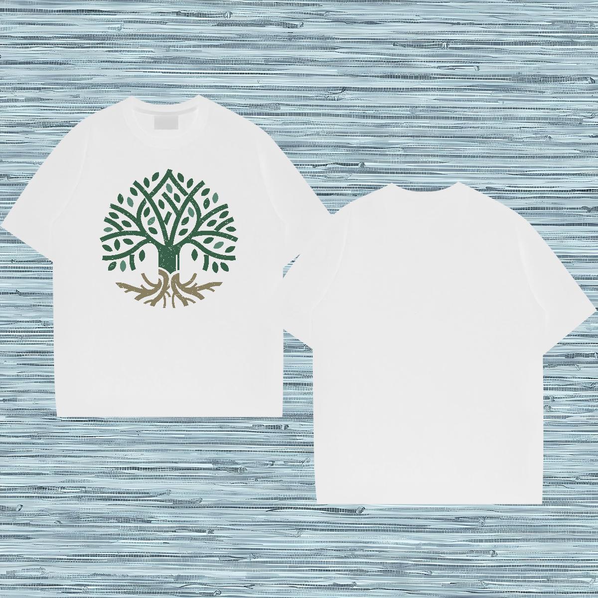 Fashion New Mens T Shirts 230g 100% Cotton tree Daily Outfit Tops Tees Breathable Crew Neck Brand Tshirts Skull