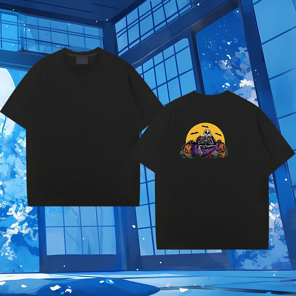 Fashion Design T-Shirts for Men 230g 100% Cotton bat Street Tees Short Sleeve O-Neck Cool Men Tops Tees Anime