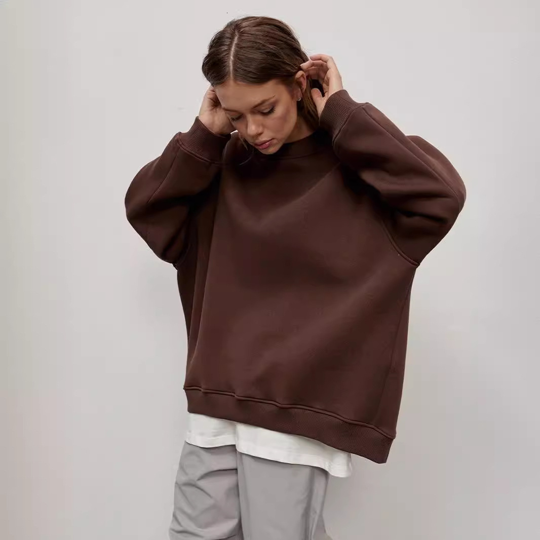 Neutral style autumn and winter new fashion trend women's versatile loose fleece hoodie