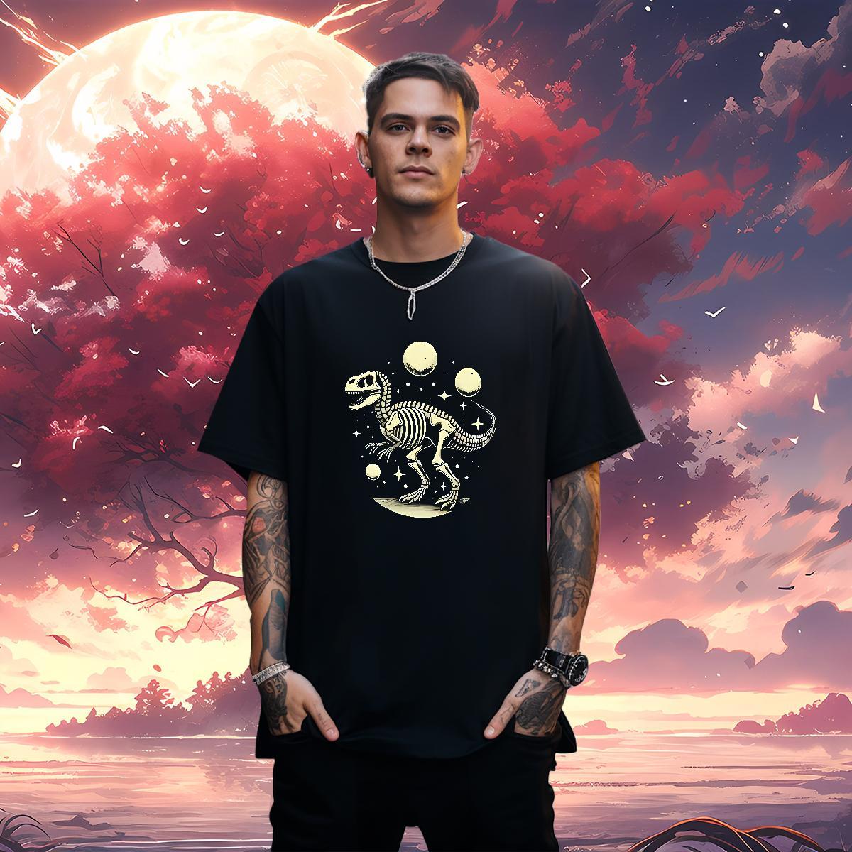 Man T Shirts 230g Pure Cotton halloween Summer Casual Breathable Custom Anime Mens Tshirts Fashion Loose Tops