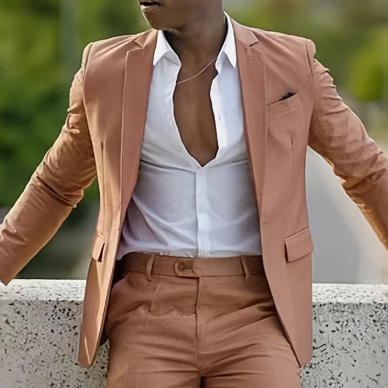 2024 Mens Casual Set Spring/Summer British Style Solid Color Mens Fashion Daily Mens Trendy Clothing British Style 240824