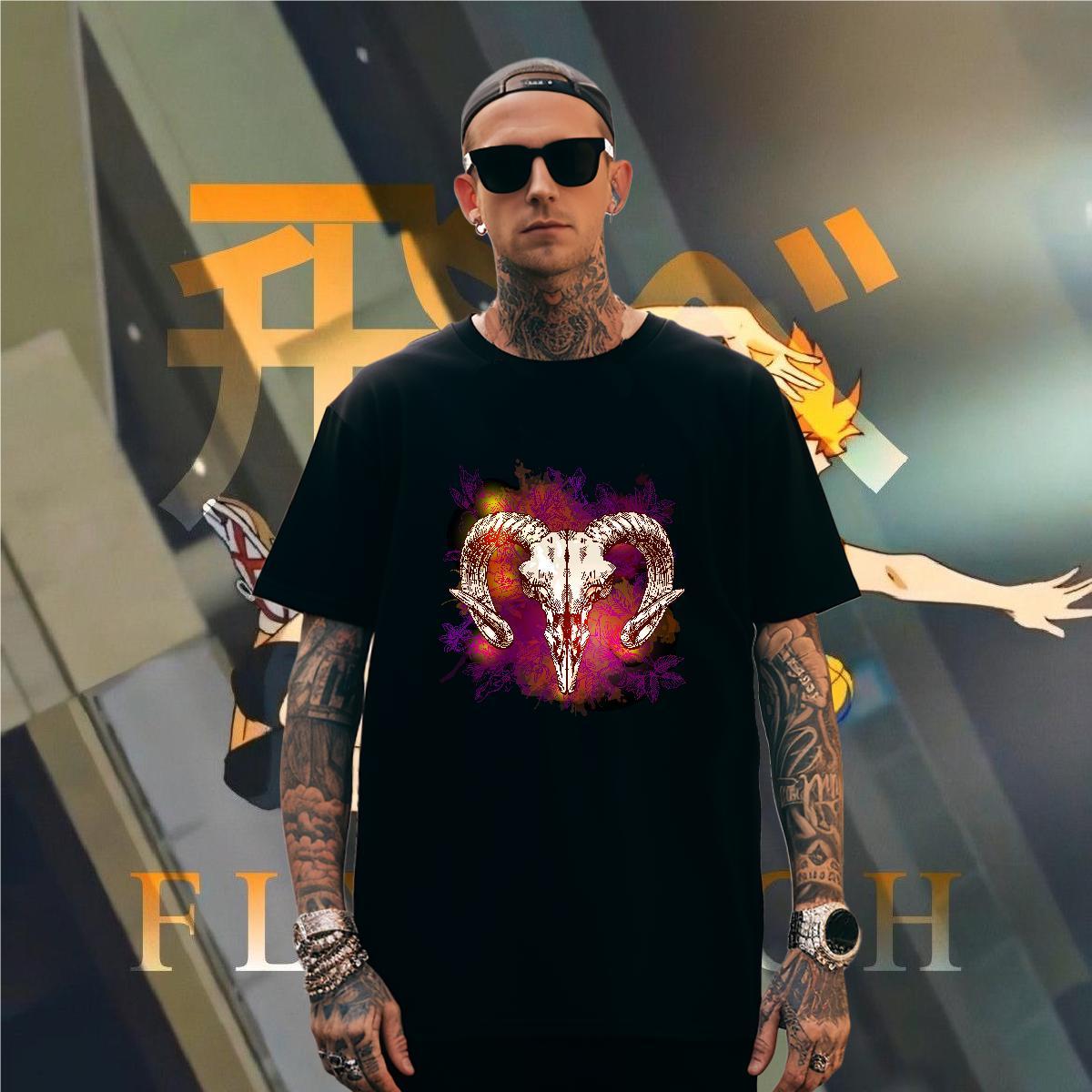 T shirt 230g Cotton sheep Casual Beach O-Neck Short Sleeve Custom Print Plus Size Men Tshirts Classic Casual Cool Design Tops Shirt