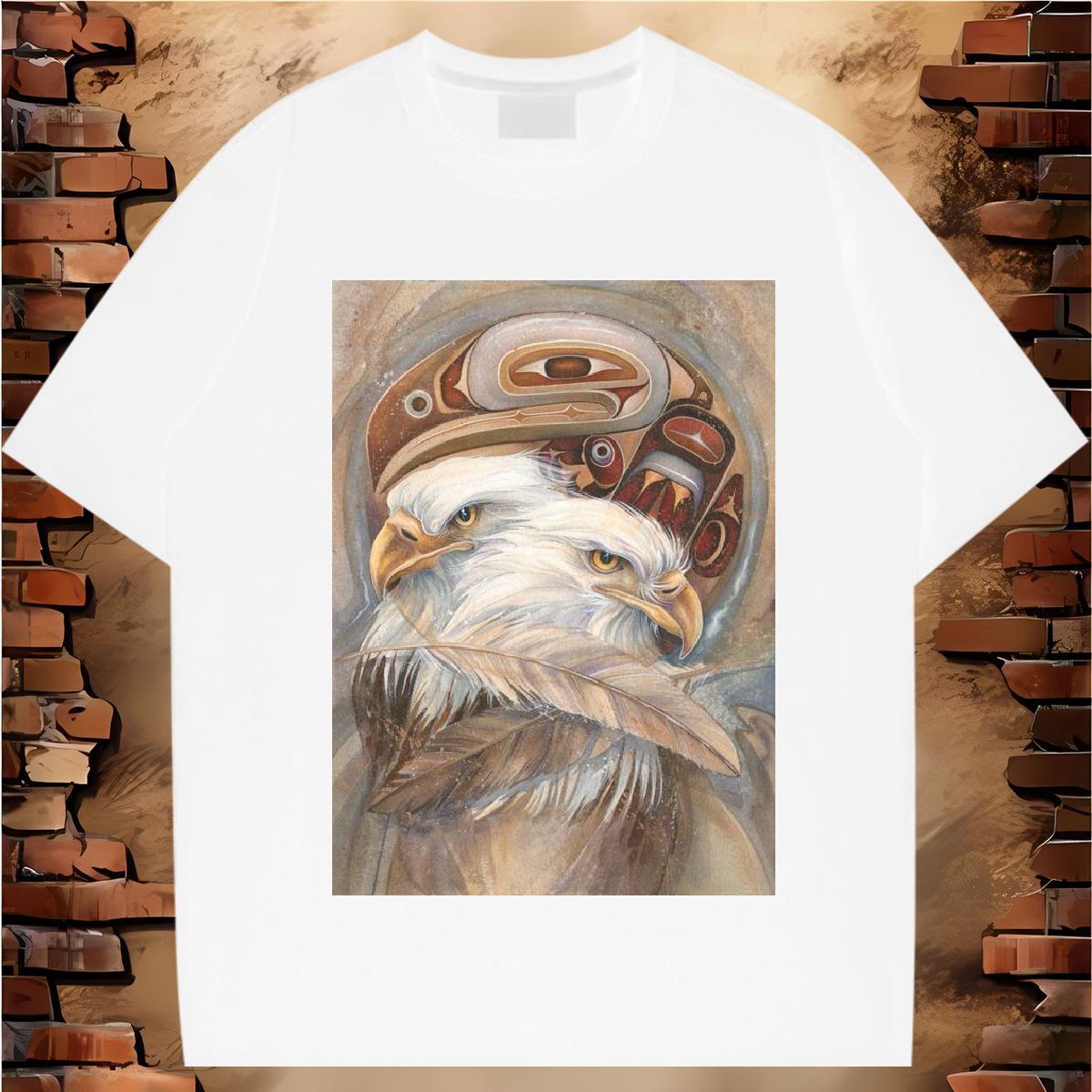 Custom Man T Shirts 230g Cotton eagle Casual Clothings O-Neck Short Sleeve Soft Men Tops Tees Customized Print