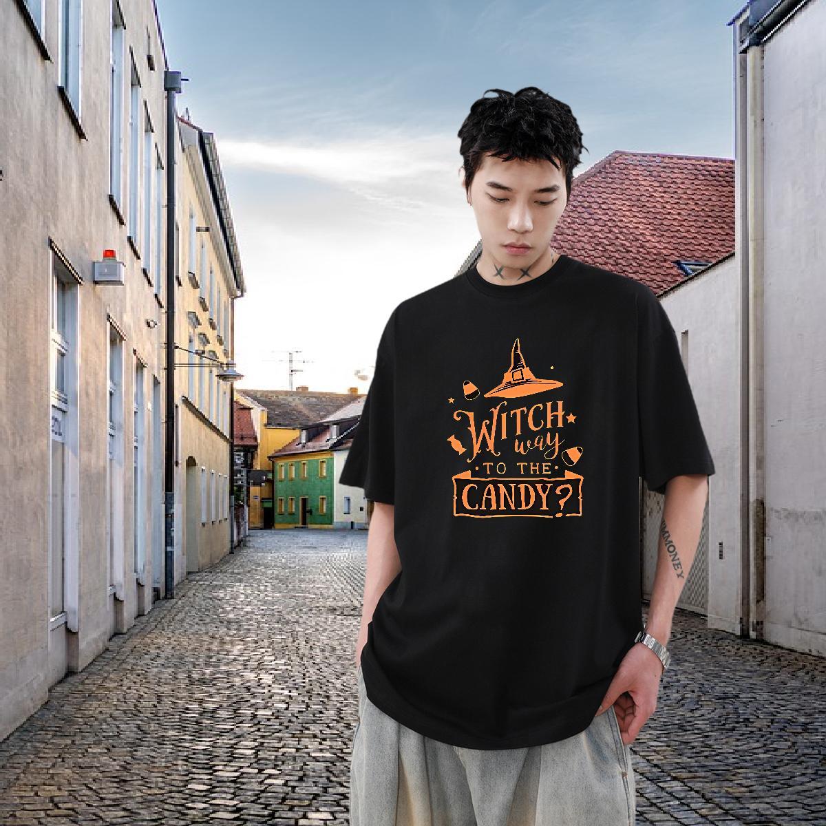 2024 DIY Man T Shirts 230g Pure Cotton halloween Street Wear Polos Breathable Soft Cool Design Tshirts Custom Cartoon