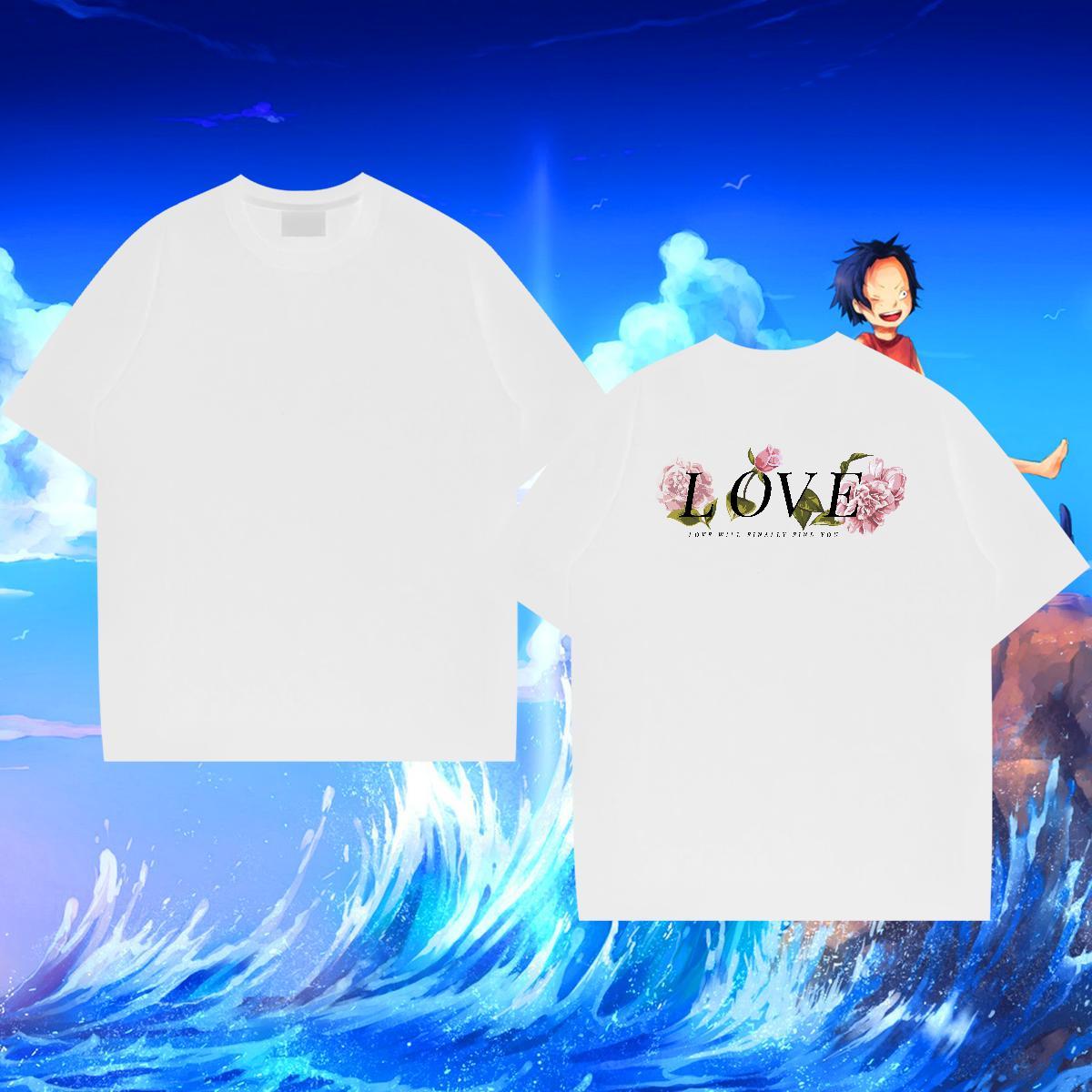 Designer T Shirt For Man 230g Pure Cotton flower Daily Outfit Tops Shirt Breathable Crew Neck High Quality Tshirts Customized Print