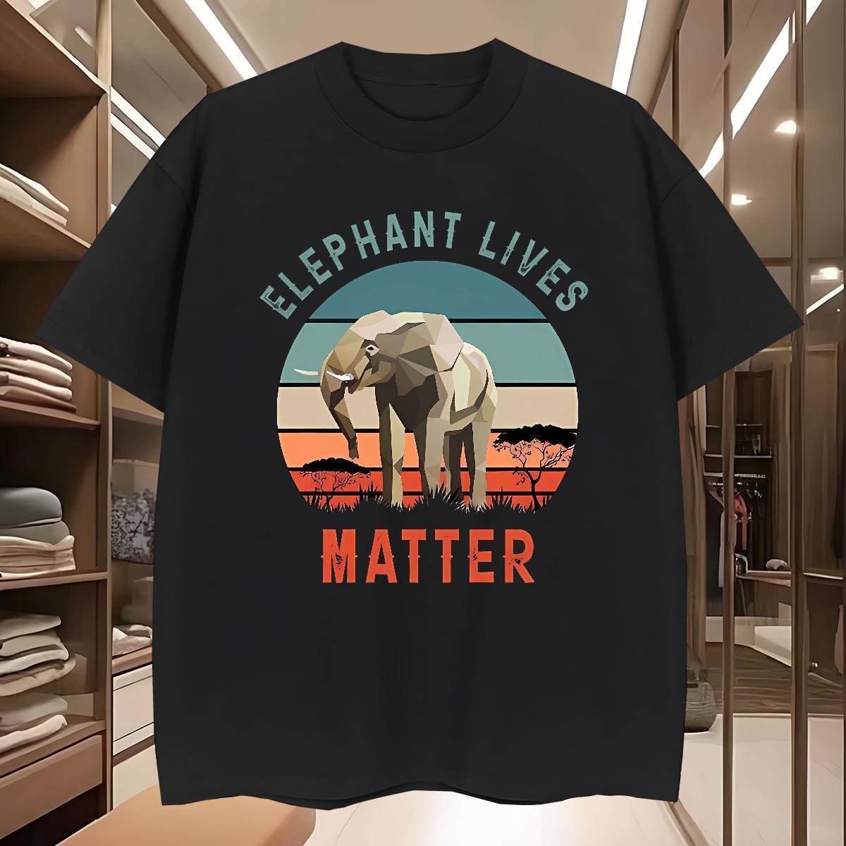 T Shirts Men 230g 100% Cotton Elephant Outdoor Crew Neck Breathable Anime Men Tees New Arrival Wholesale Polos