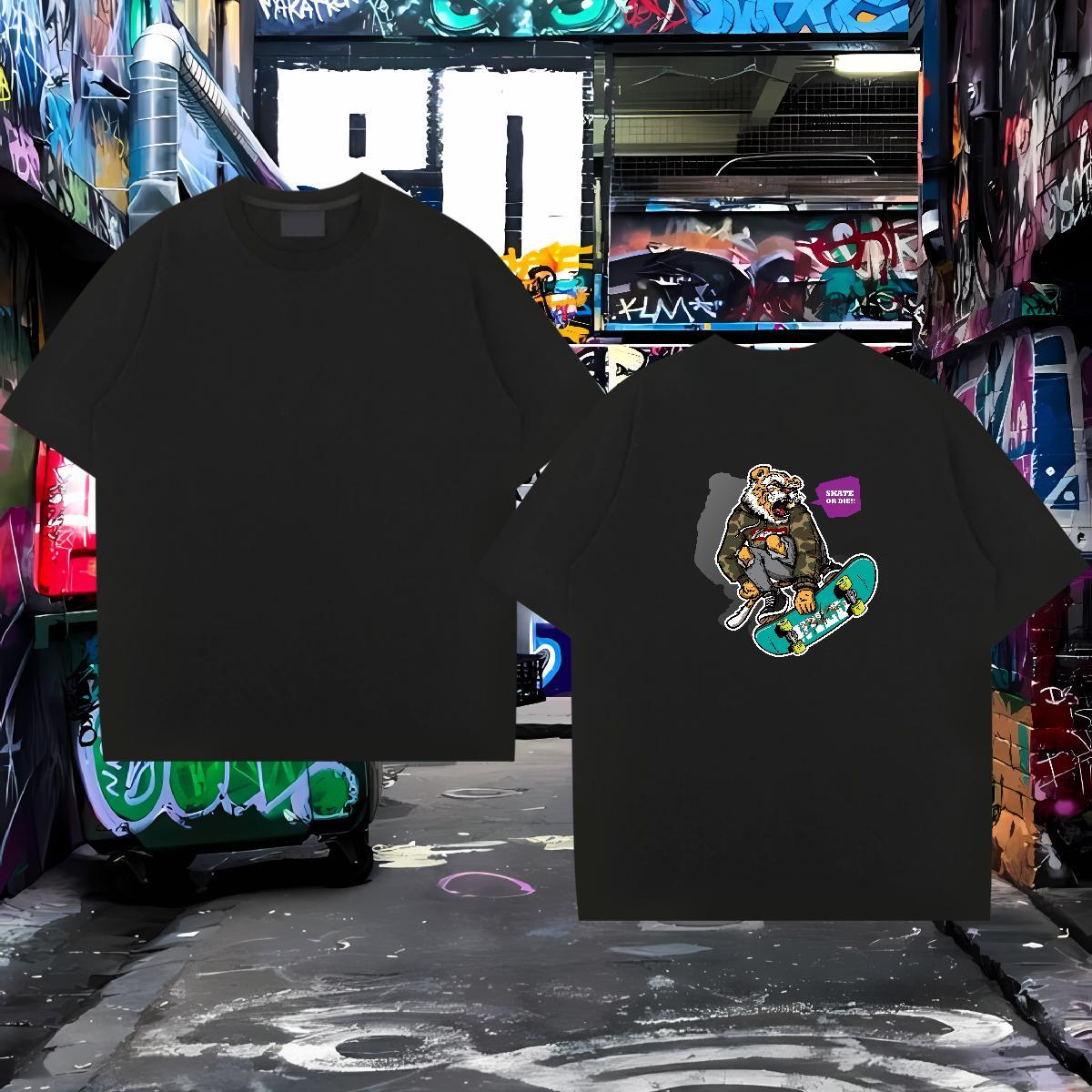 DIY Customized T Shirts Men 230g Cotton Home Outdoor Tees O Neck Short Sleeves Unisex Tshirt for Man Woman Custom Cartoon