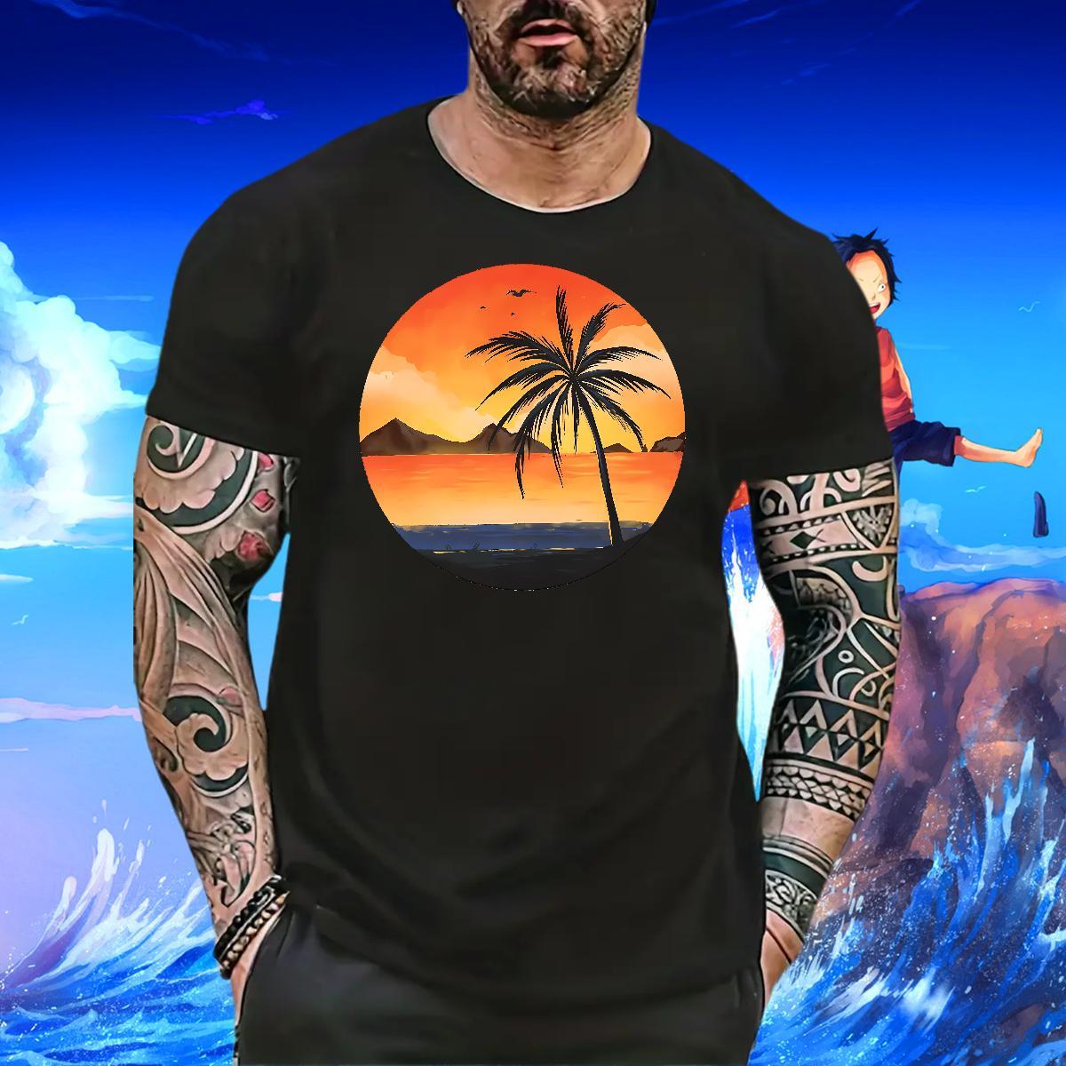 Loose Men Tops Tees 230g Cotton Daily Wear sun Anime Breathable Short Sleeve New Arrival Men T Shirts Tshirts