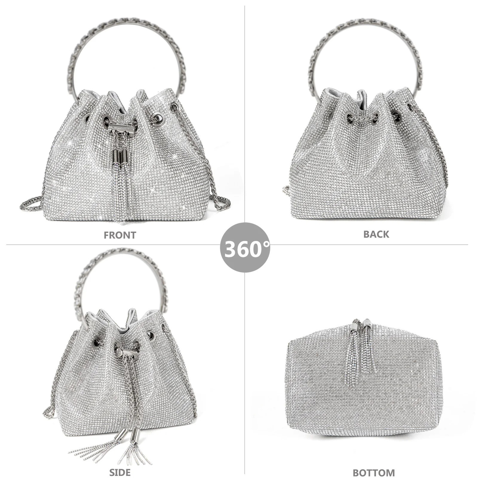 Sparkling crystal wallet suitable for women sparkling clutch handbag cross body bag evening wedding parties and dances 240806