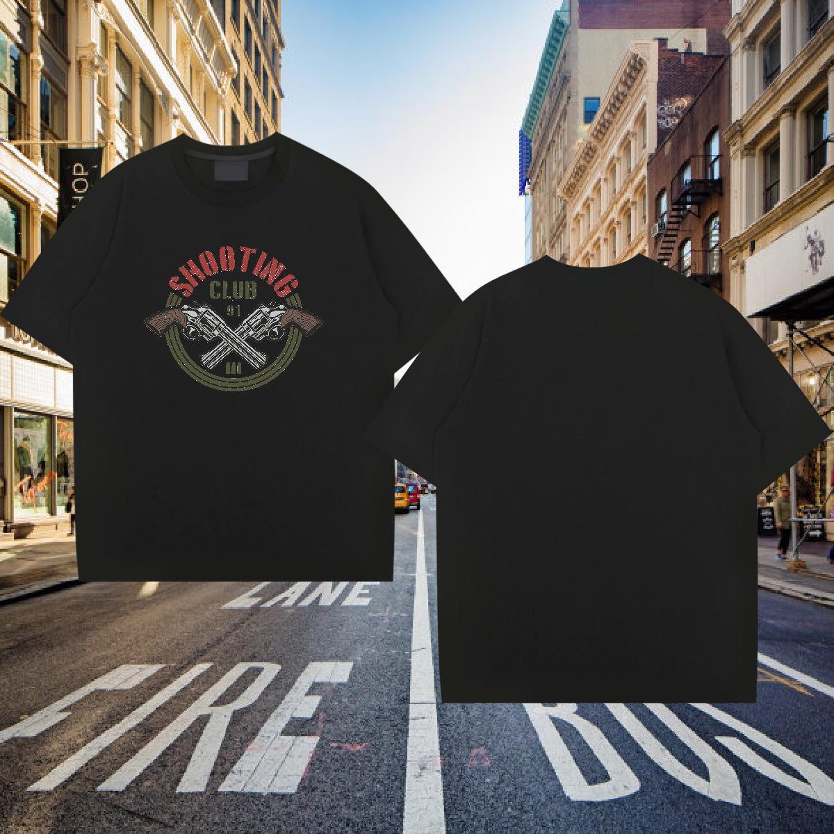 Mens T Shirts 230g Cotton gun Street Wear Breathable Customized Print Tshirt for Man Woman Classic Wholesale Clothes