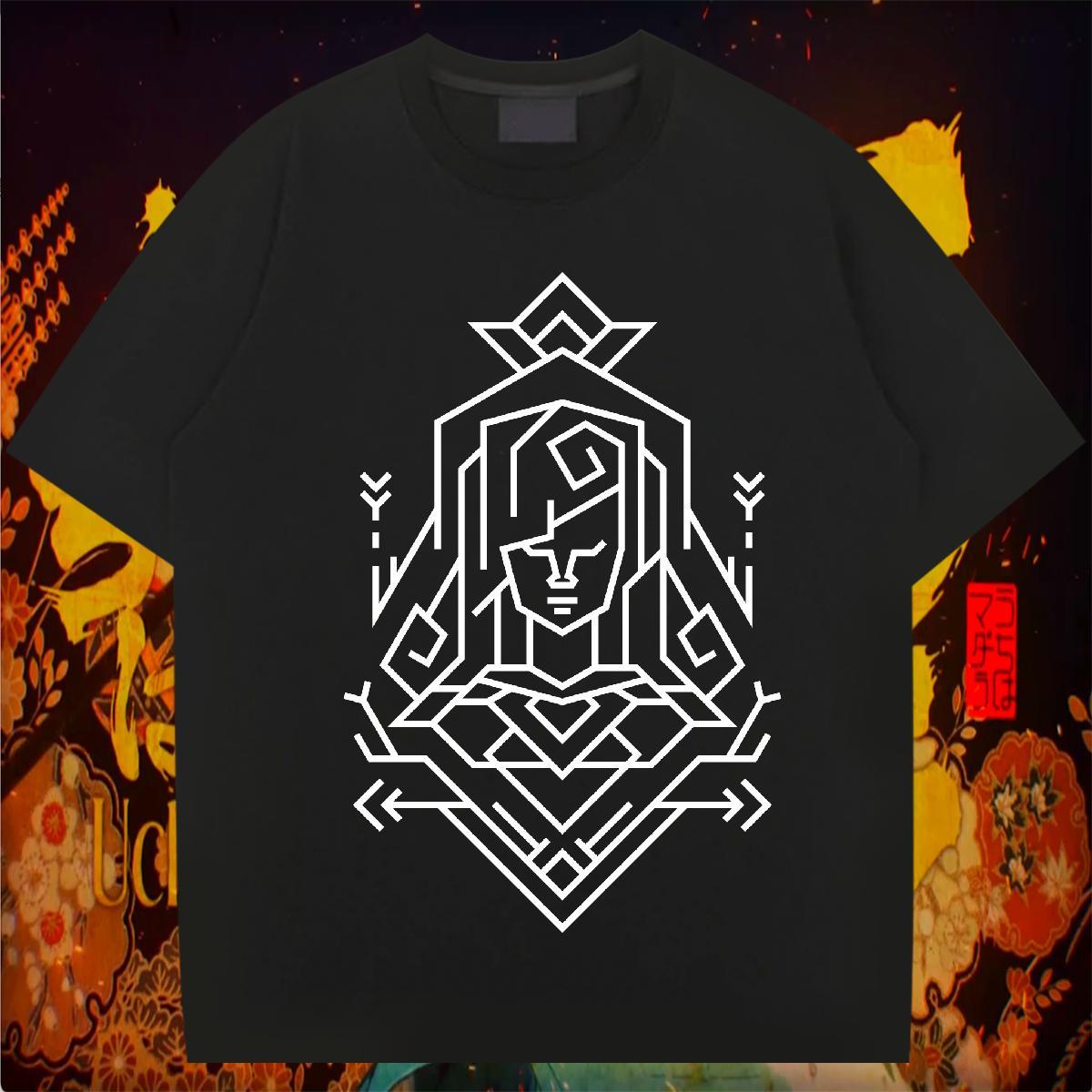 Man T Shirts 100% Cotton 230g Geometric line Daily Outfit Breathable Soft Cartoon Print Couples T Shirts 2024 TOP Quality Tees Shirts