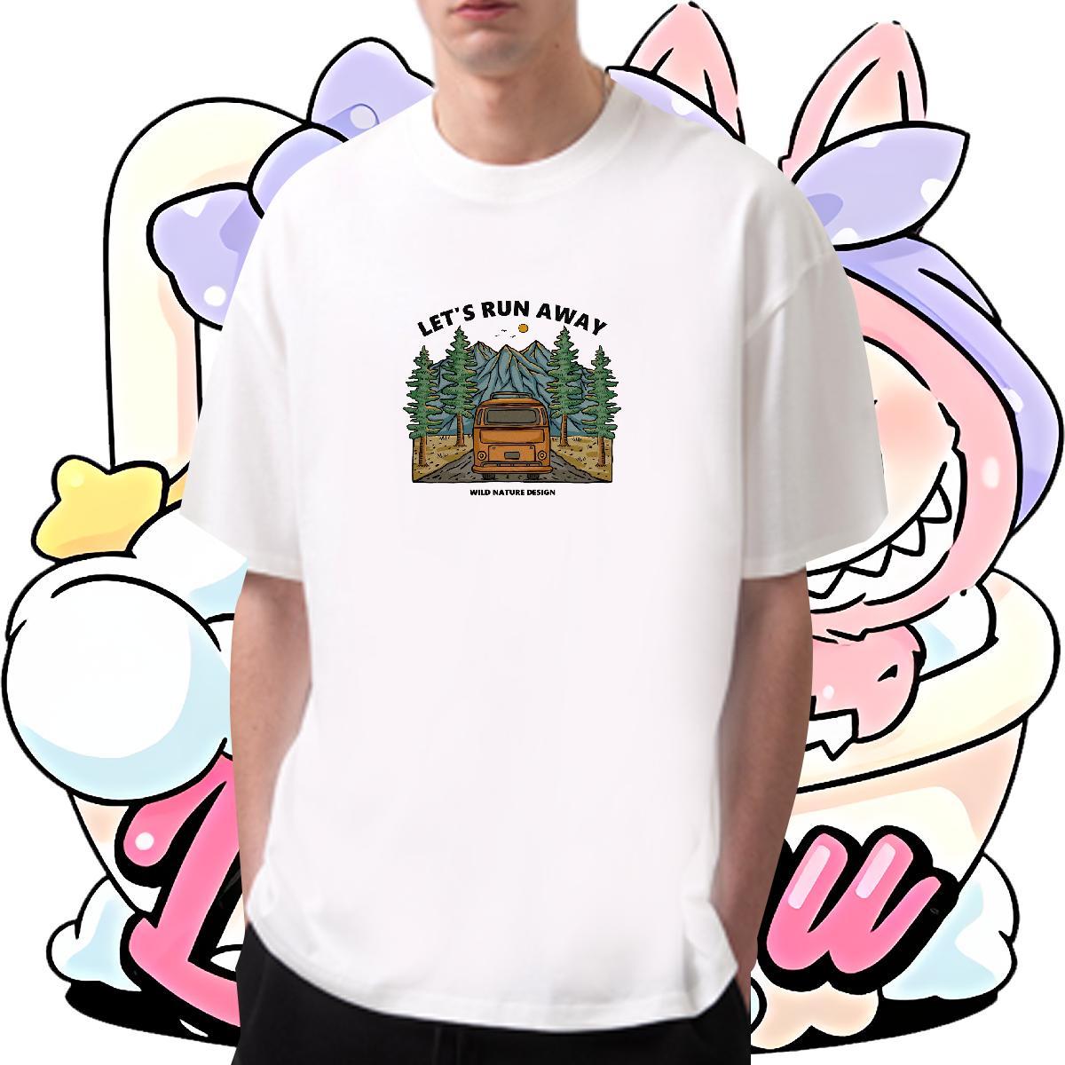 Brand Men Clothes T-Shirt 230g 100% Cotton Hip Hop Street car Anime Pure Cotton Classic T shirt Wear