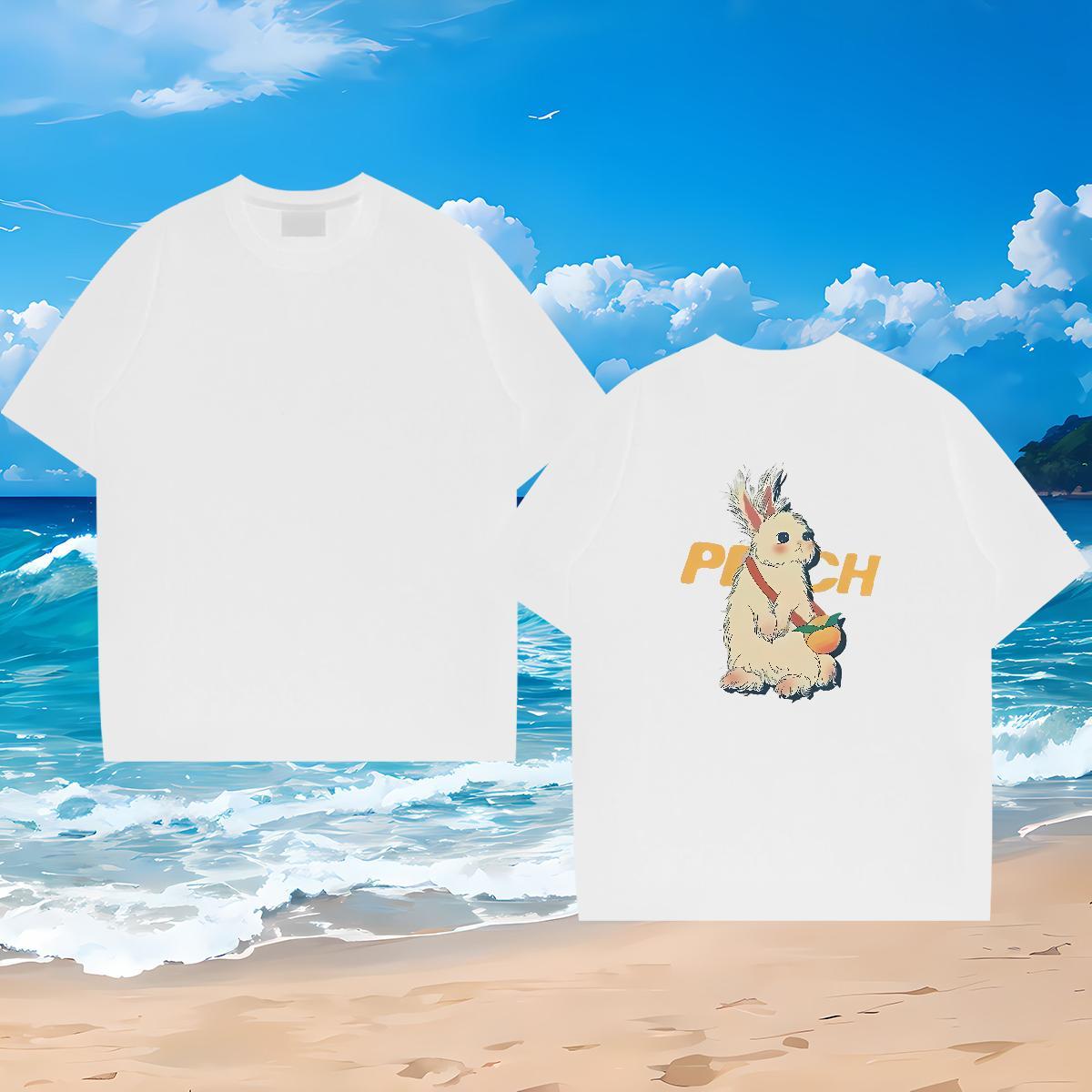 New Arrival T-Shirts 230g Pure Cotton rabbit Hip Hop Tops Tees Crew Neck Breathable Brand Couples T Shirts Graphic