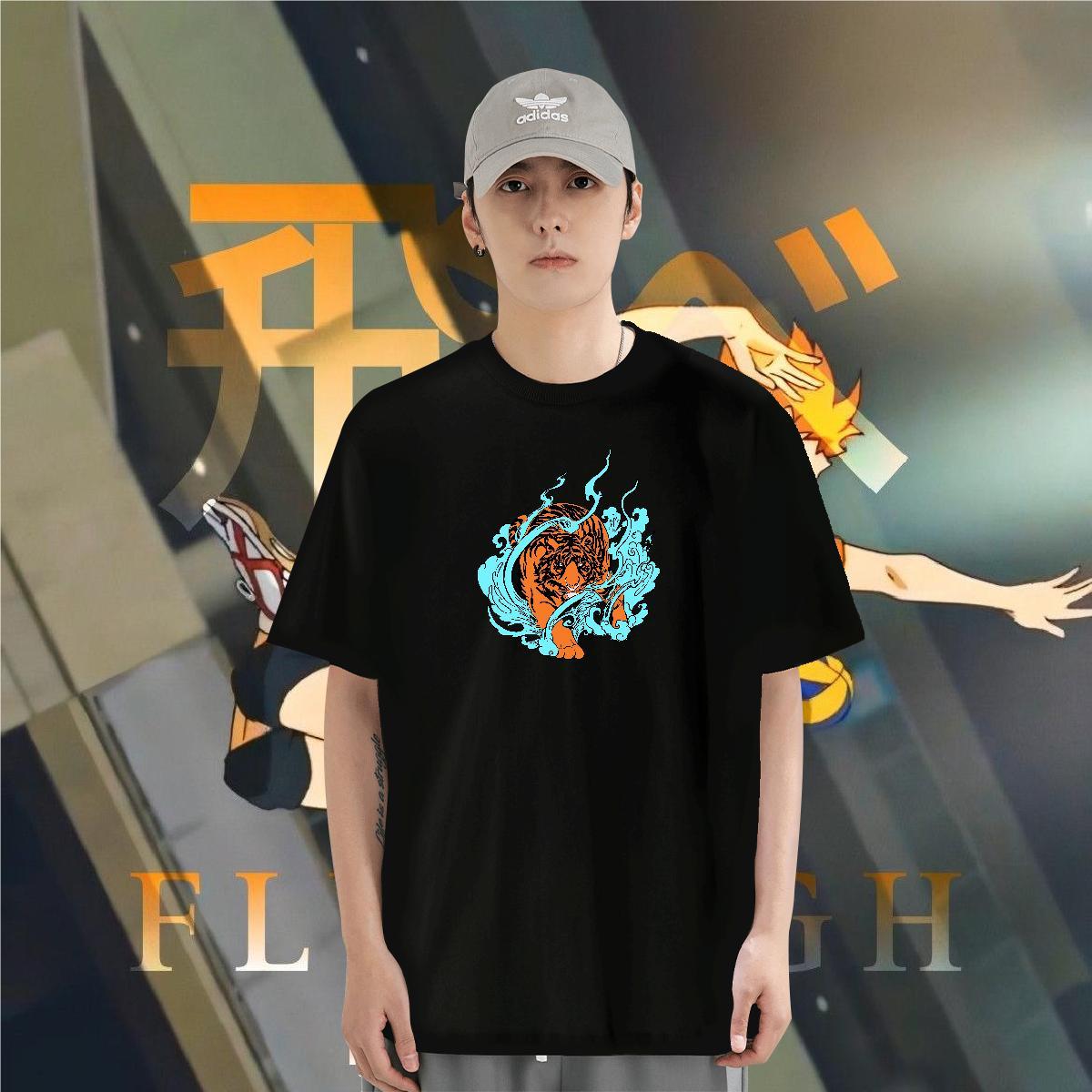 Man T Shirts 230g 100% Cotton tiger Outdoor Round Neck Short Sleeve Plus Size Cartoon Mens Tshirts New Arrival Unisex Polos