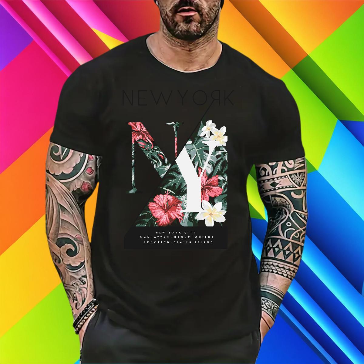 Cool Design Mens Tshirts 230g Pure Cotton Daily Outfit flower Plus Size Cartoon Breathable Soft Fashion Casual T-Shirts Tops Tees