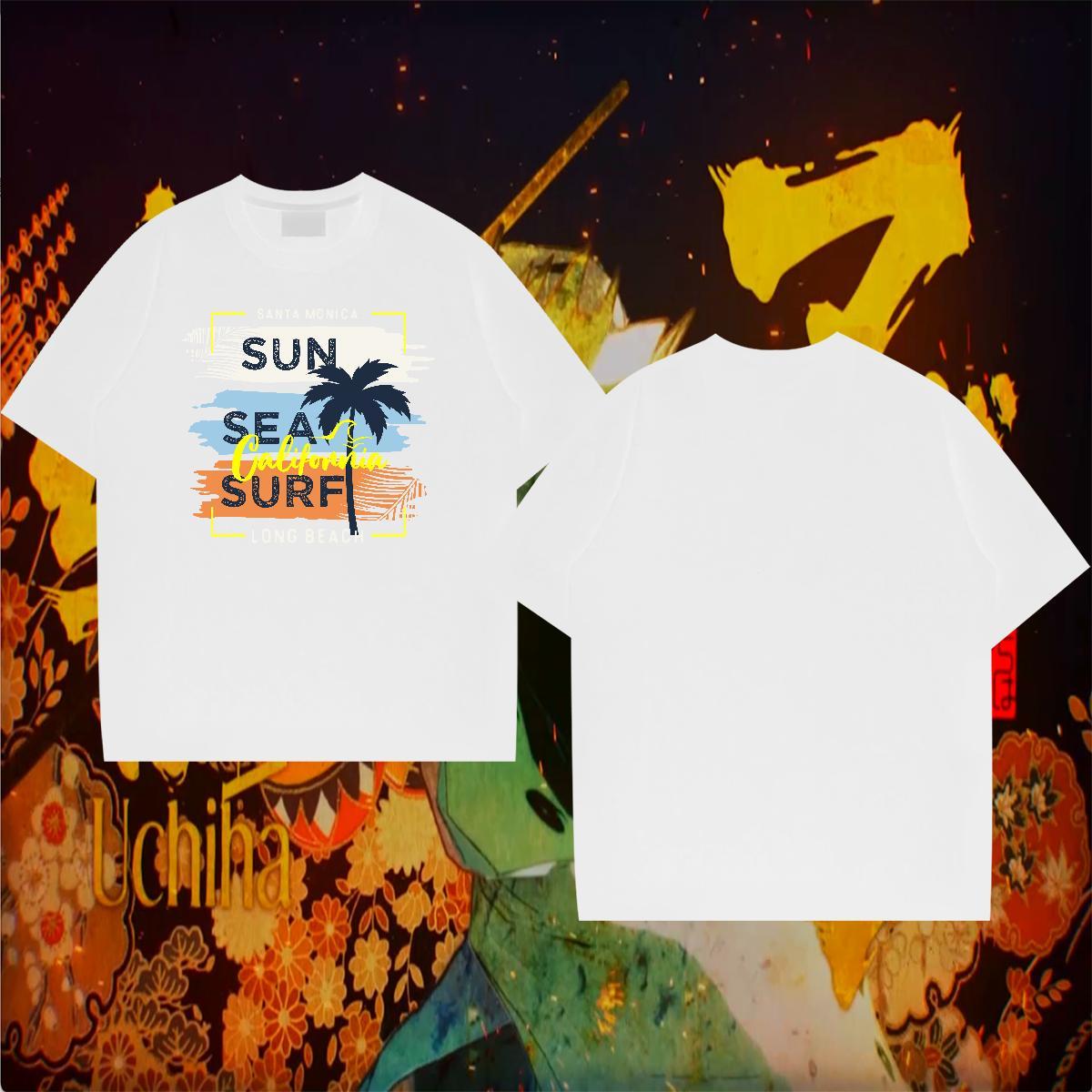 2024 Mens T Shirts 230g Cotton tree Anime Printing Street Top Tees Breathable Soft Wholesale Tshirt for Man Woman Plus Size Custom