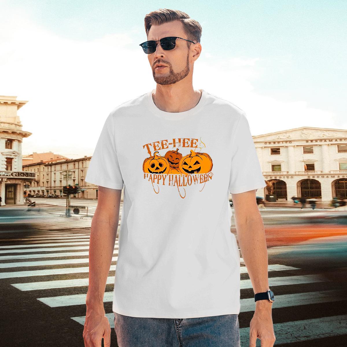 High Quality Men Tshirts 230g 100% Cotton halloween T Shirts Men Home Outdoor Crew Neck Breathable Custom Big Size Designer Polos