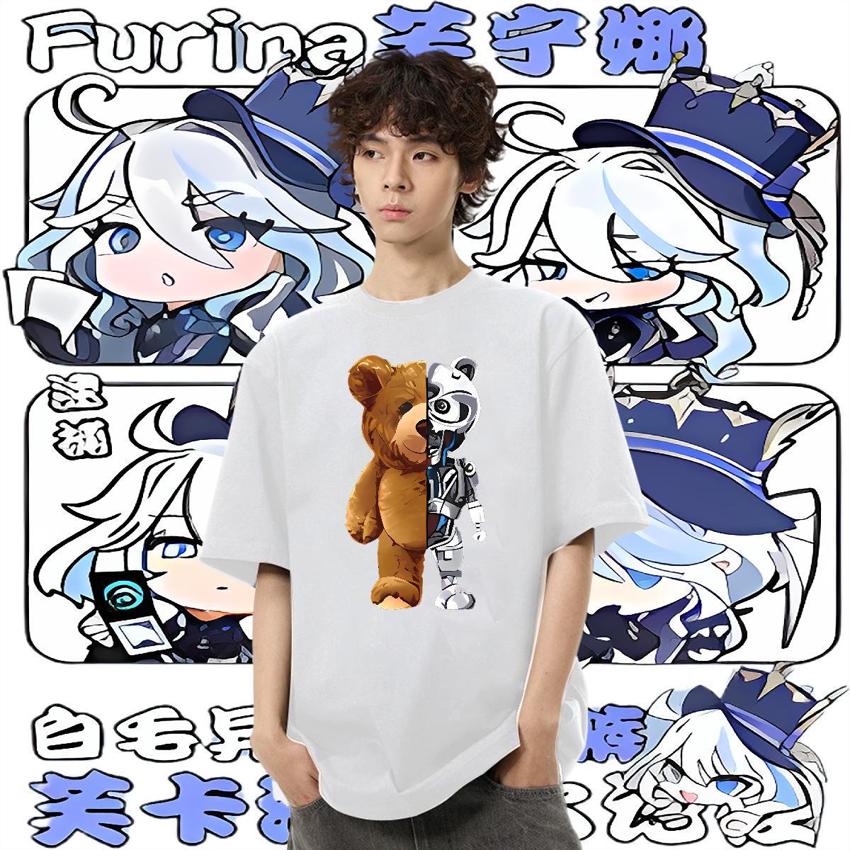 2024 Designer T Shirt For Man 230g 100% Cotton bear Sports Casual Top Tees Round Neck Short Sleeve Loose Fit Men Tops Tees DIY Printed